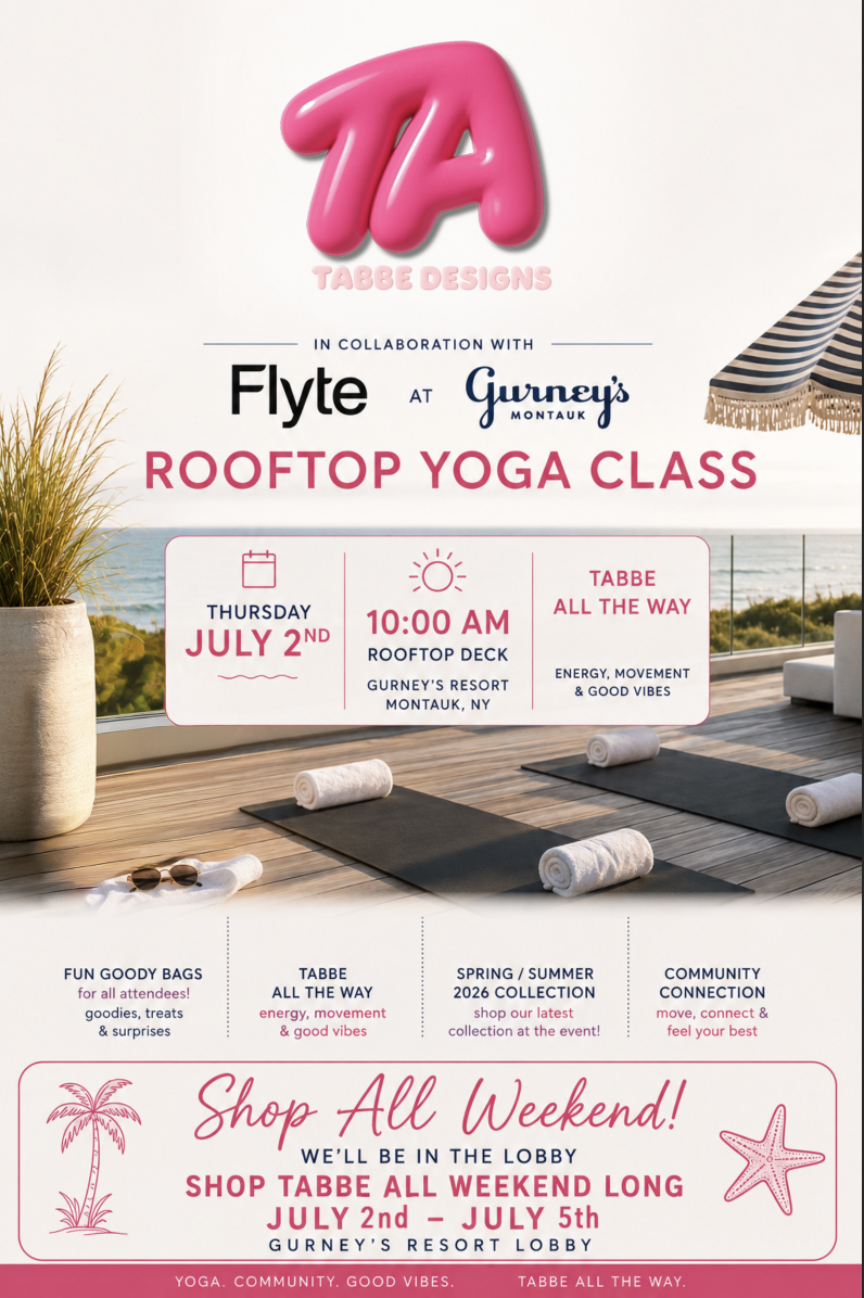 TABBE DESIGNS ROOFTOP YOGA + POP-UP, HAMPTONS