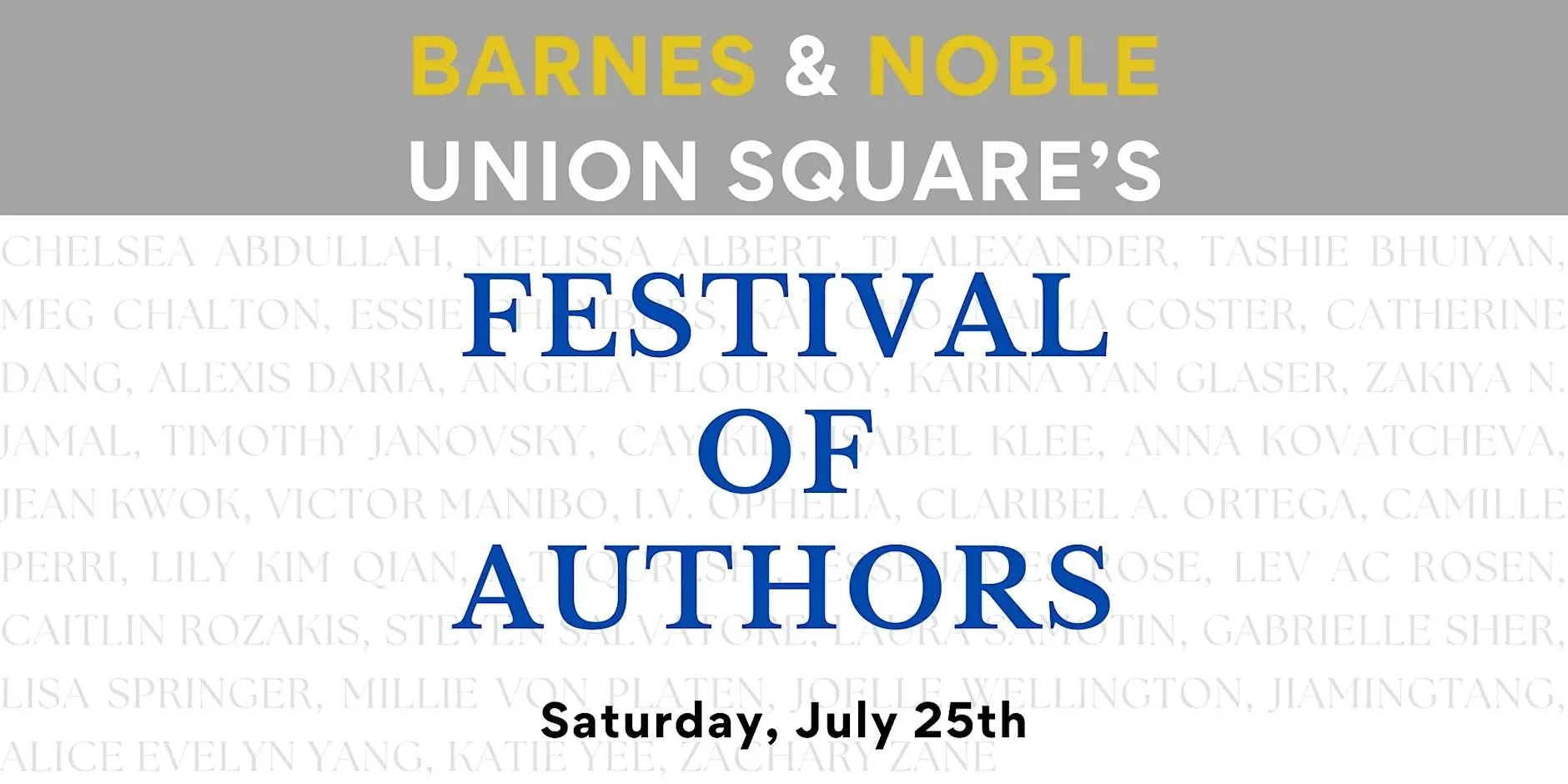 B&amp;N UNION SQUARE'S FESTIVAL OF AUTHORS, NYC