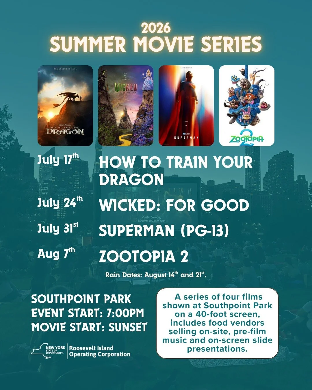 2026 SUMMER MOVIE SERIES, NYC 