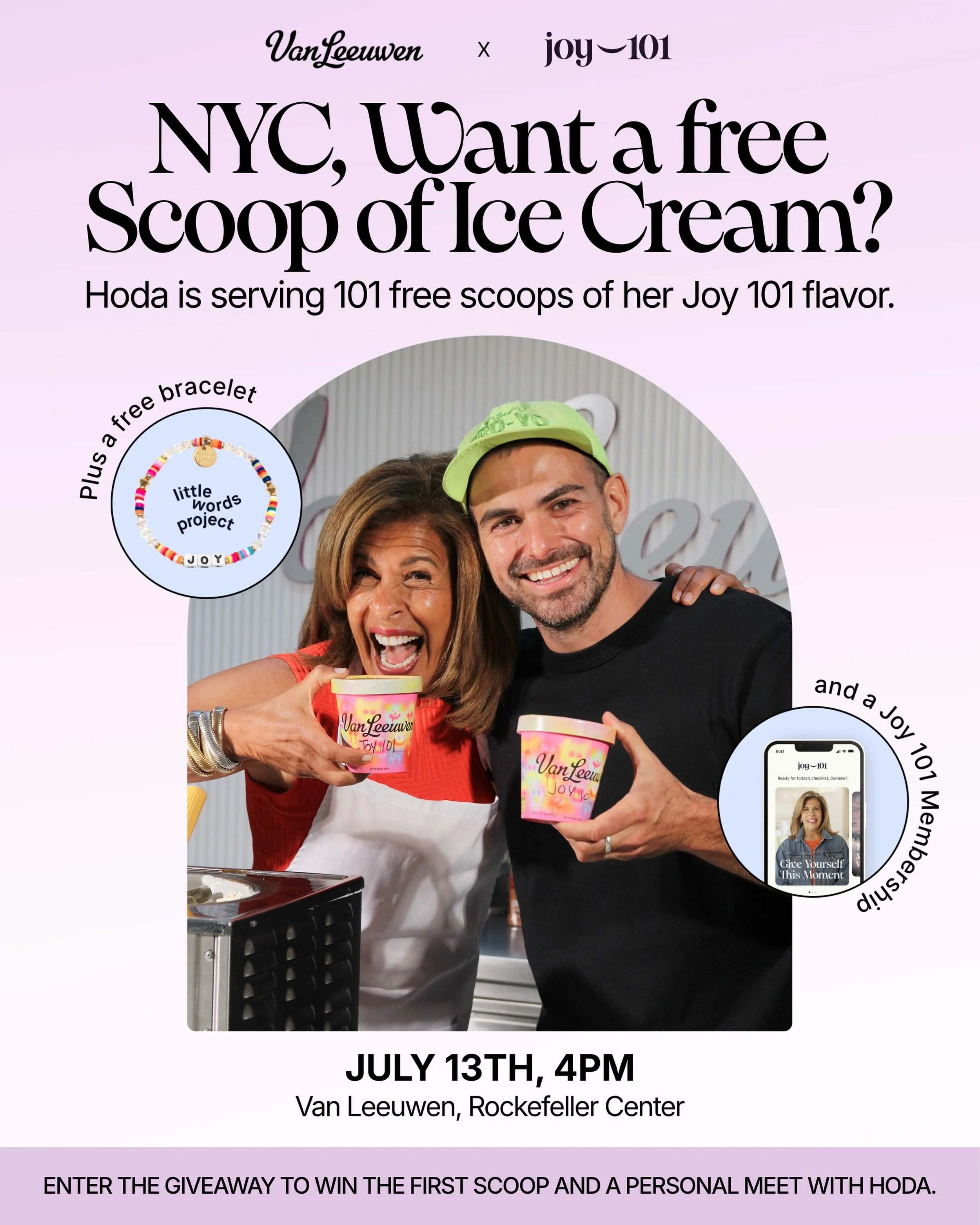 VAN LEEUWEN X JOY 101 FOR FREE ICE CREAM, NYC