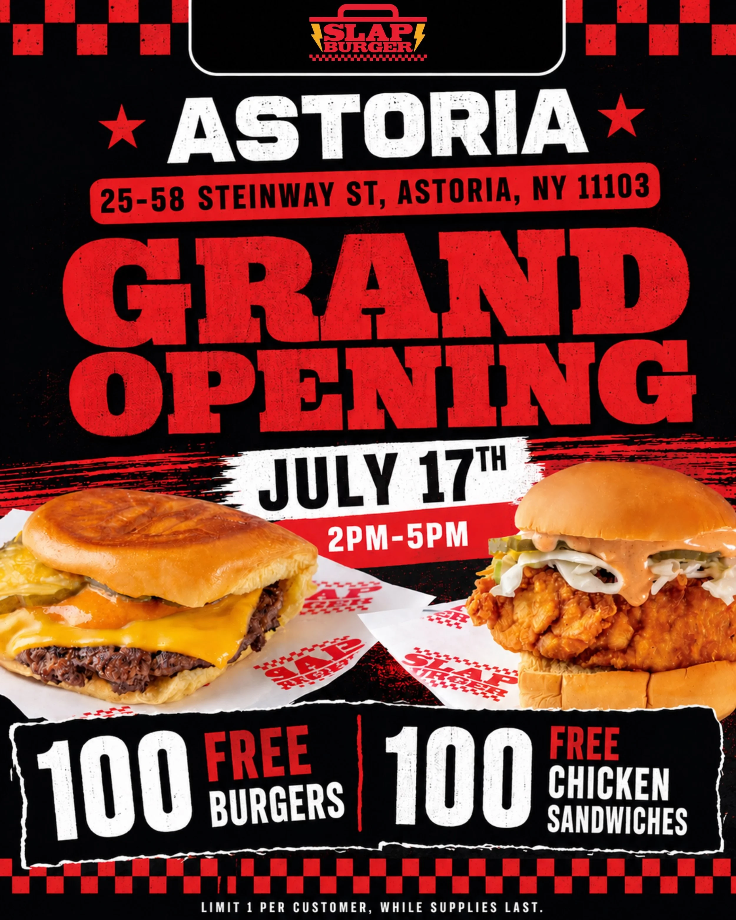 SLAP BURGER ASTORIA GRAND OPENING, NYC
