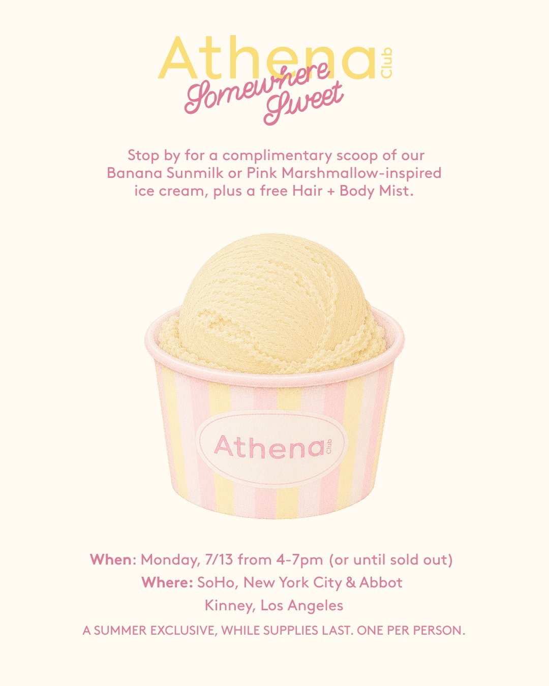 ATHENA CLUB SUMMER POP-UP, NYC
