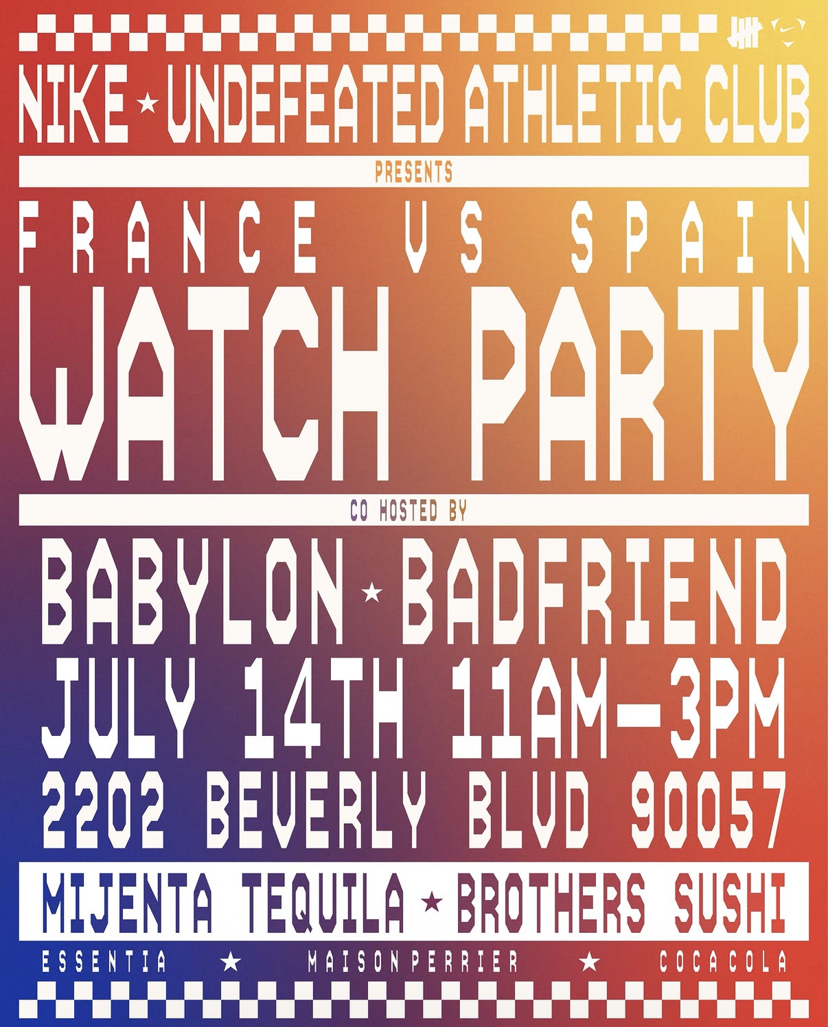 NIKE X UNDEFEATED ATHLETIC CLUB WATCH PARTY, LA