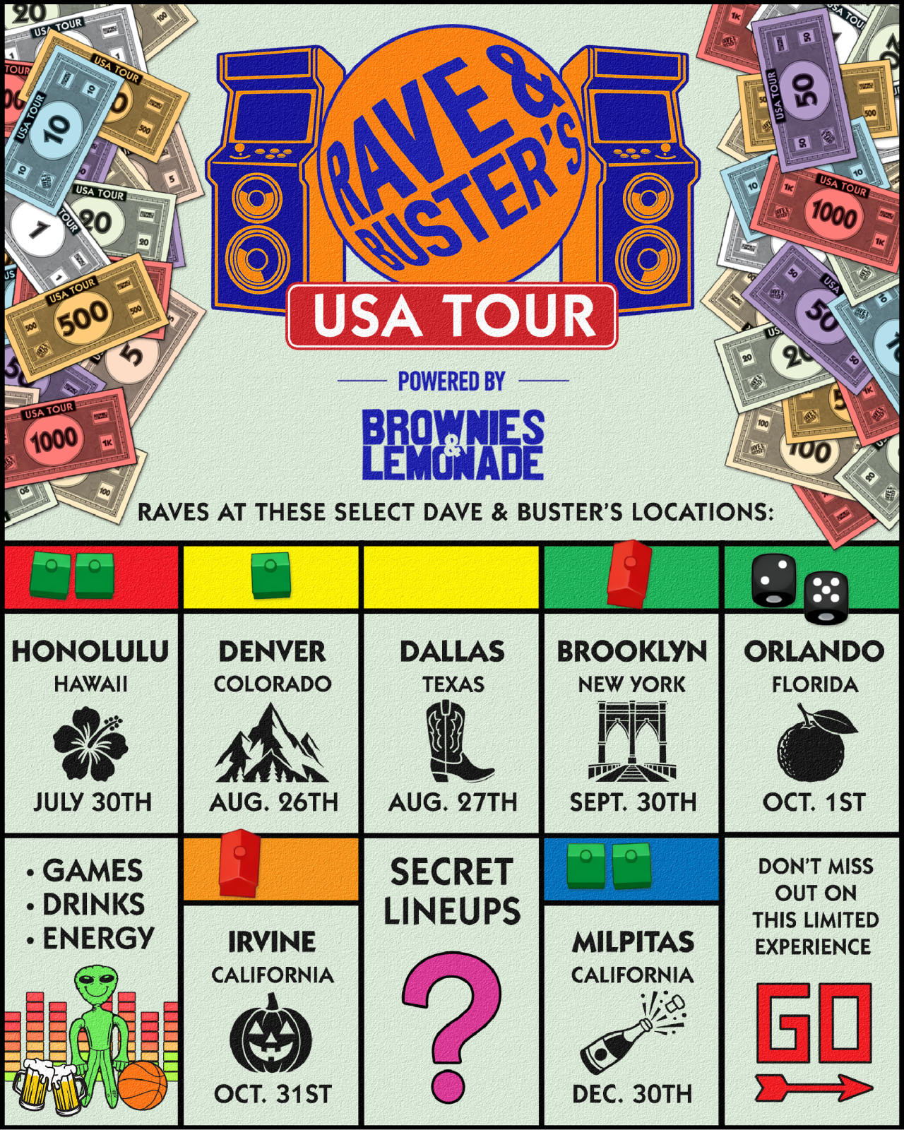 RAVE AND BUSTERS USA TOUR, LA
