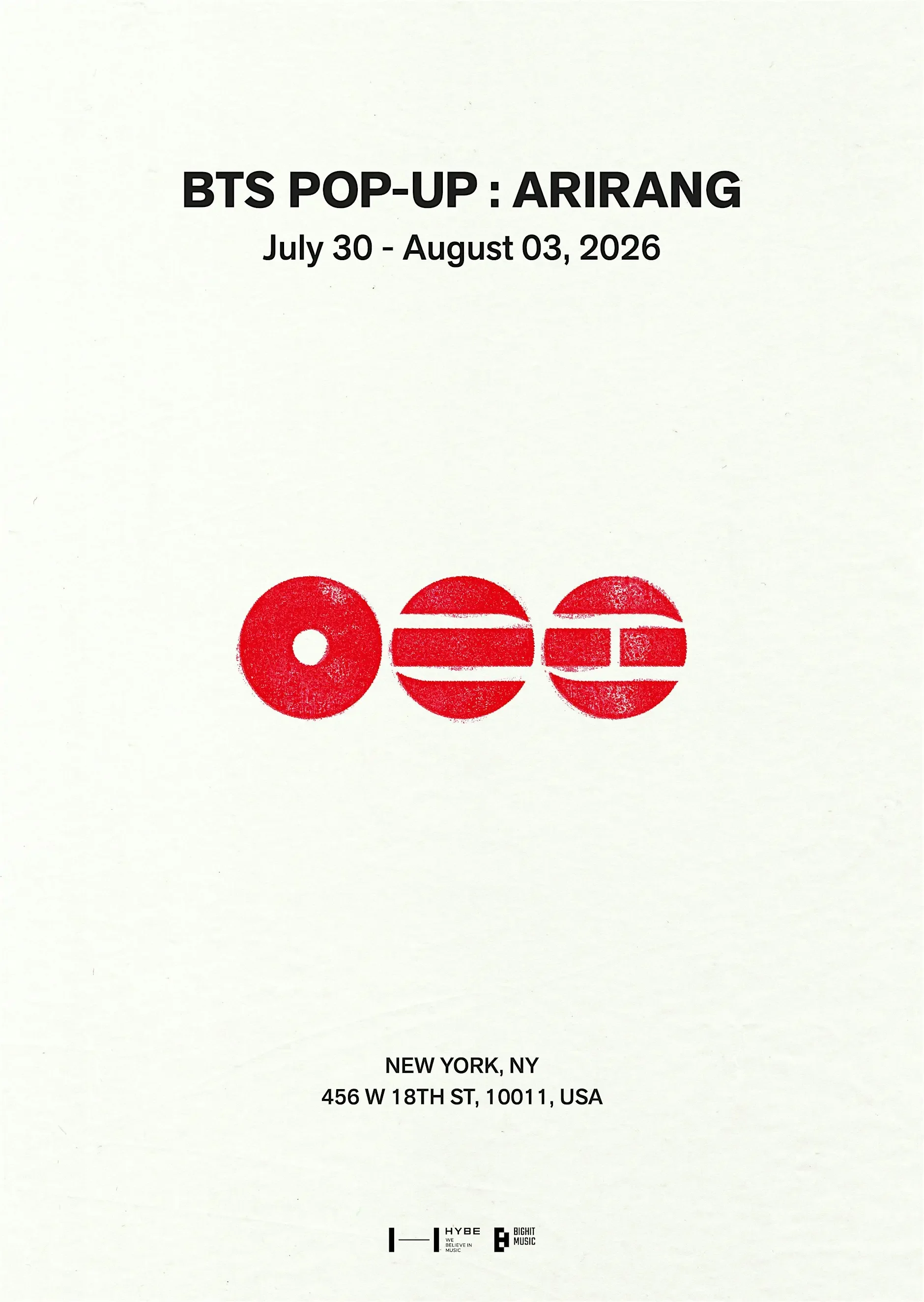 BTS POP-UP: ARIRANG, NYC