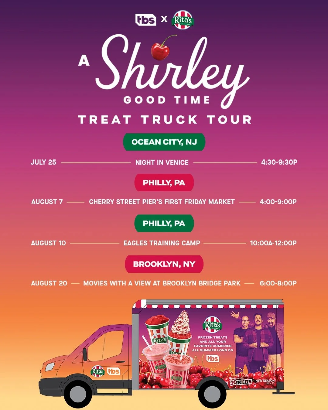 A SHIRLEY GOOD TIME TREAT TRUCK TOUR WITH TBS X RITA'S, NYC