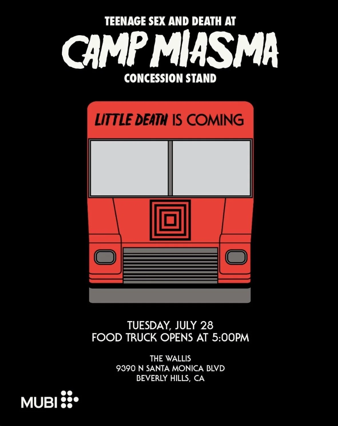 TEENAGE SEX AND DEATH AT CAMP MIASMA CONCESSION STAND, LA