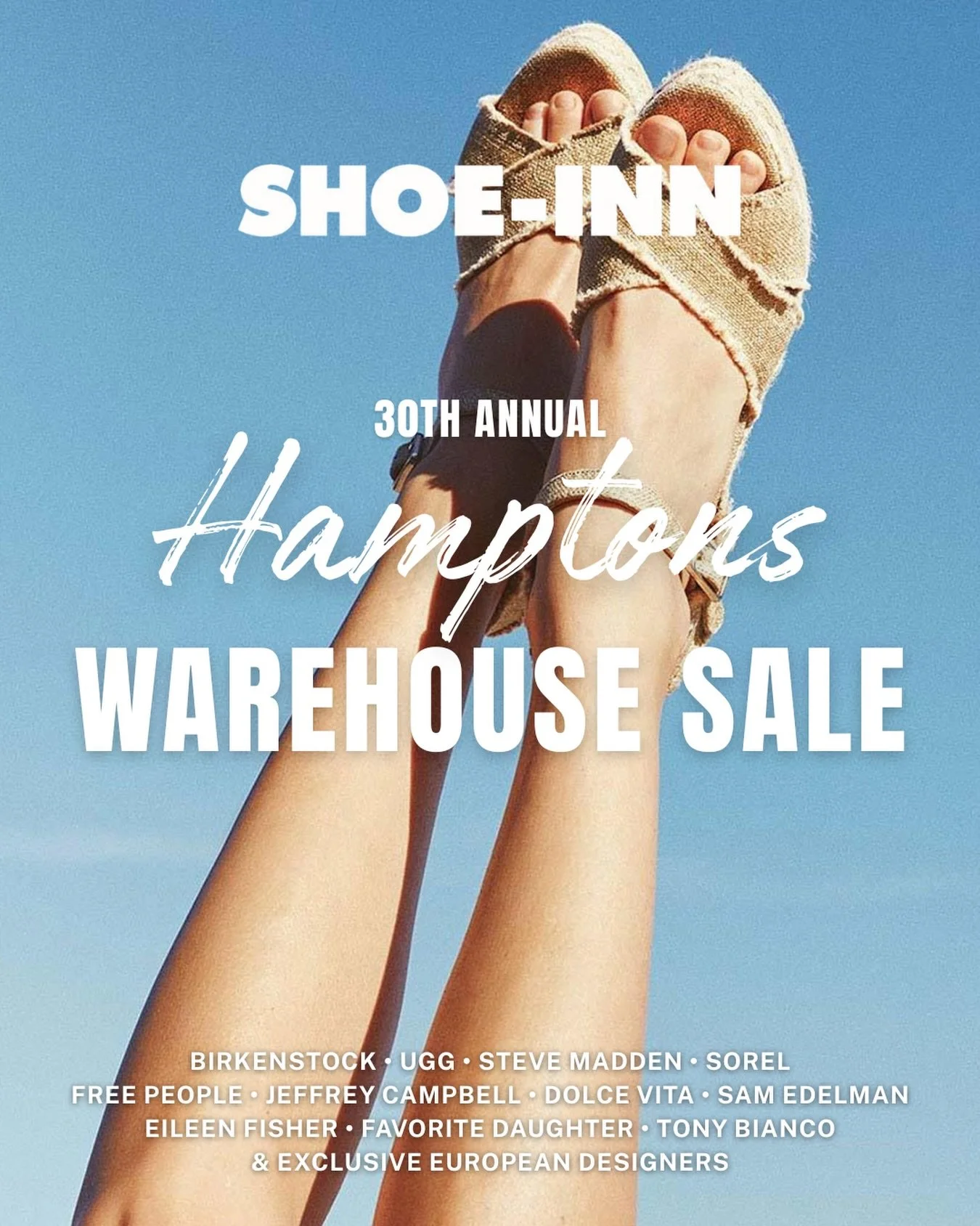30TH ANNUAL WAREHOUSE SALE, HAMPTONS