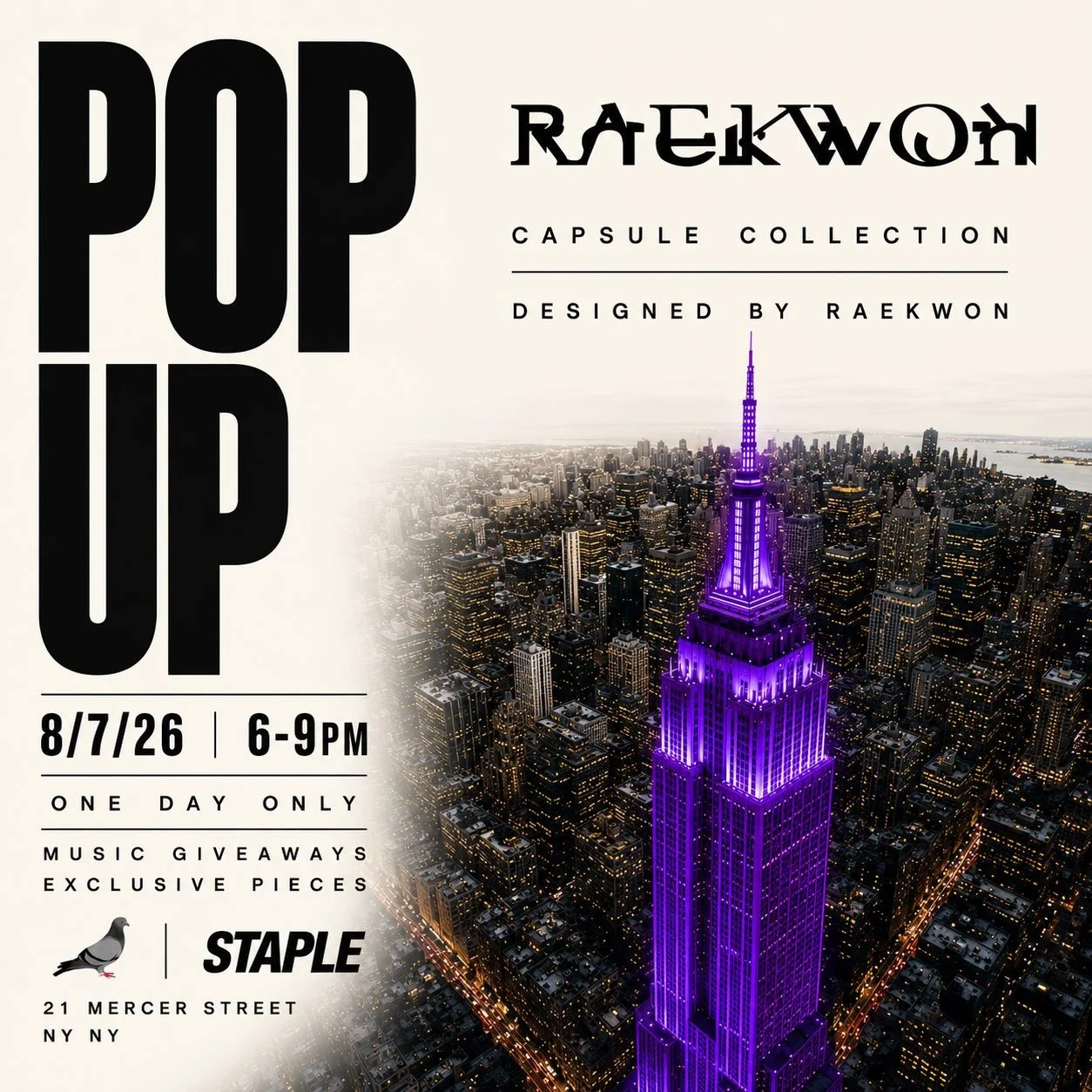 RAEKWON CAPSULE COLLECTION POP-UP, NYC 