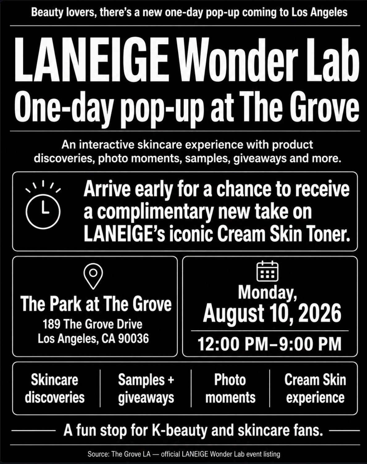 LANEIGE WONDER LAB POP UP, LA