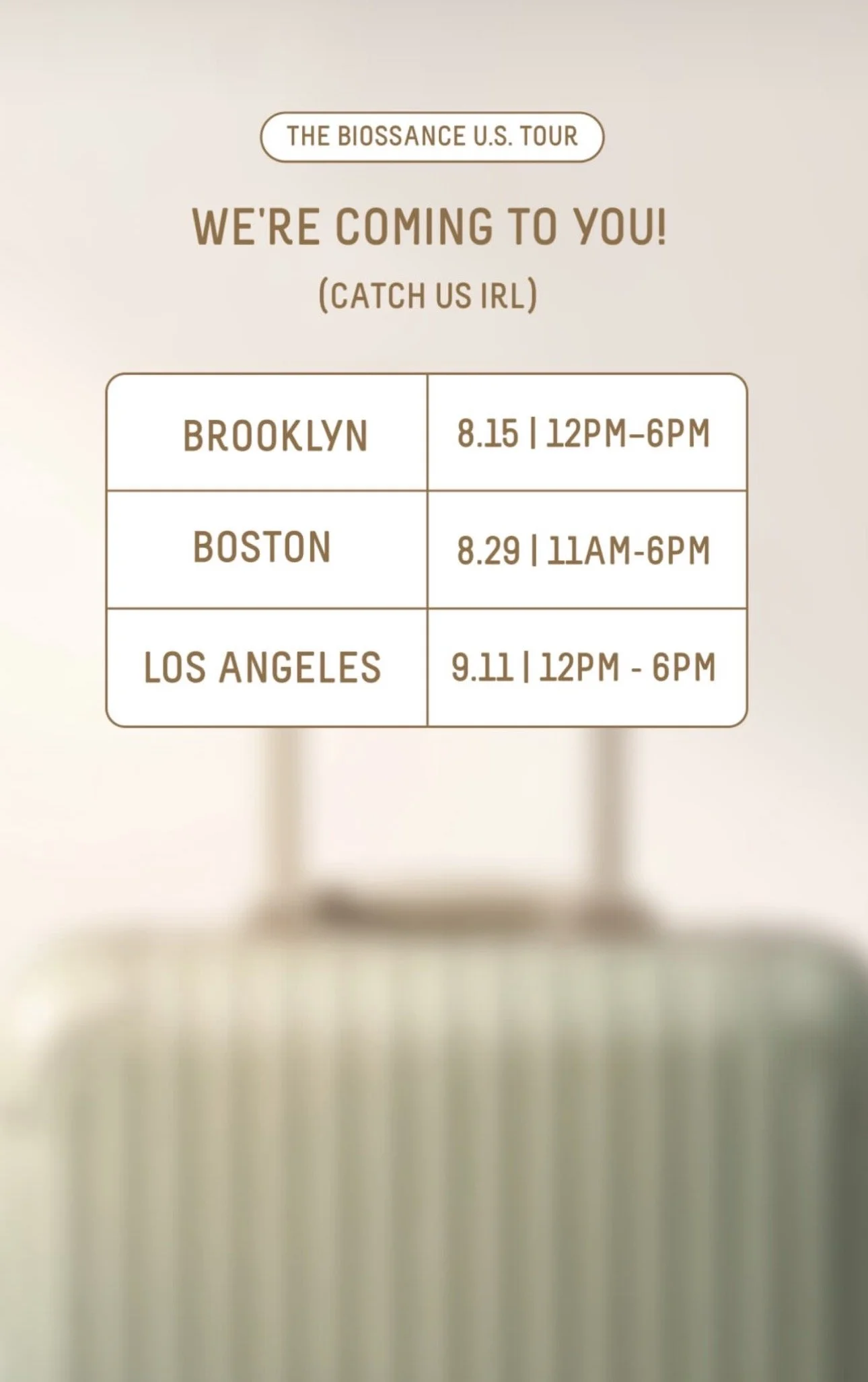 THE BIOSSANCE TOUR, NYC