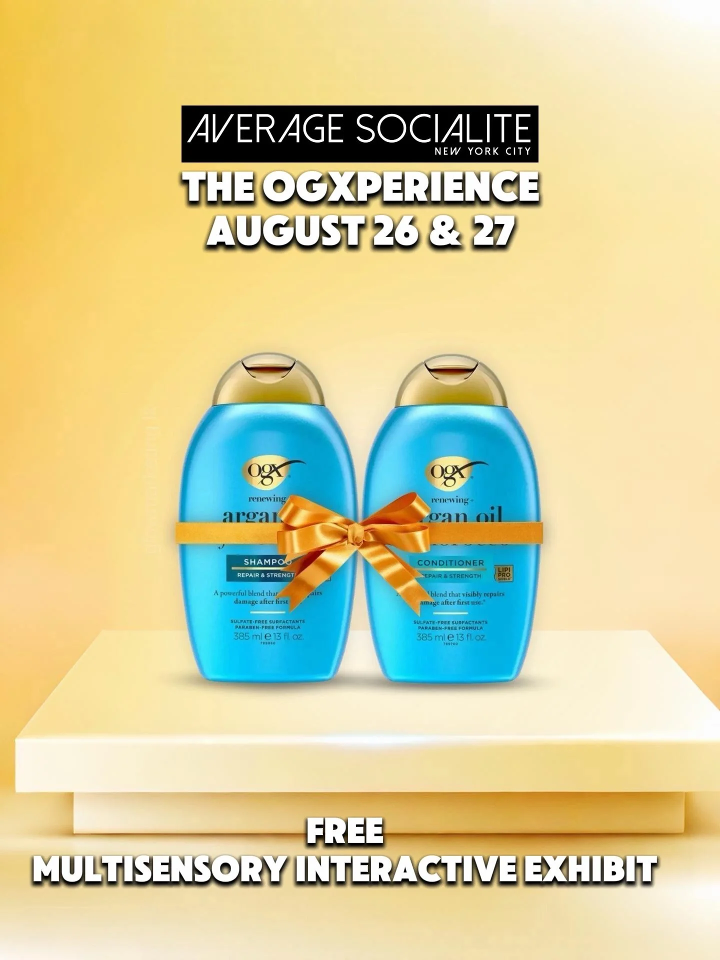 Grab your free ticket for The OGXperience - a multisensory, interactive exhibit that brings the science and sensoriality of OGX&reg; products to life in a whole new way. This immersive pop-up will take over Rockefeller Center&rsquo;s HERO for two day