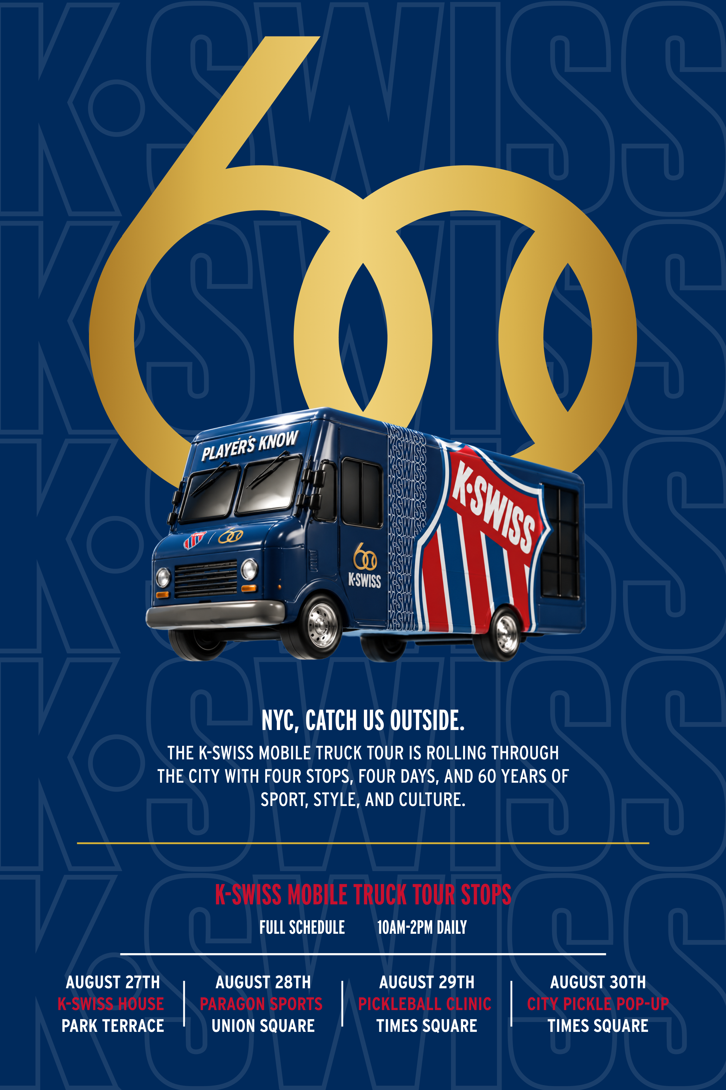 K-SWISS 60TH ANNIVERSARY MOBILE TOUR, NYC