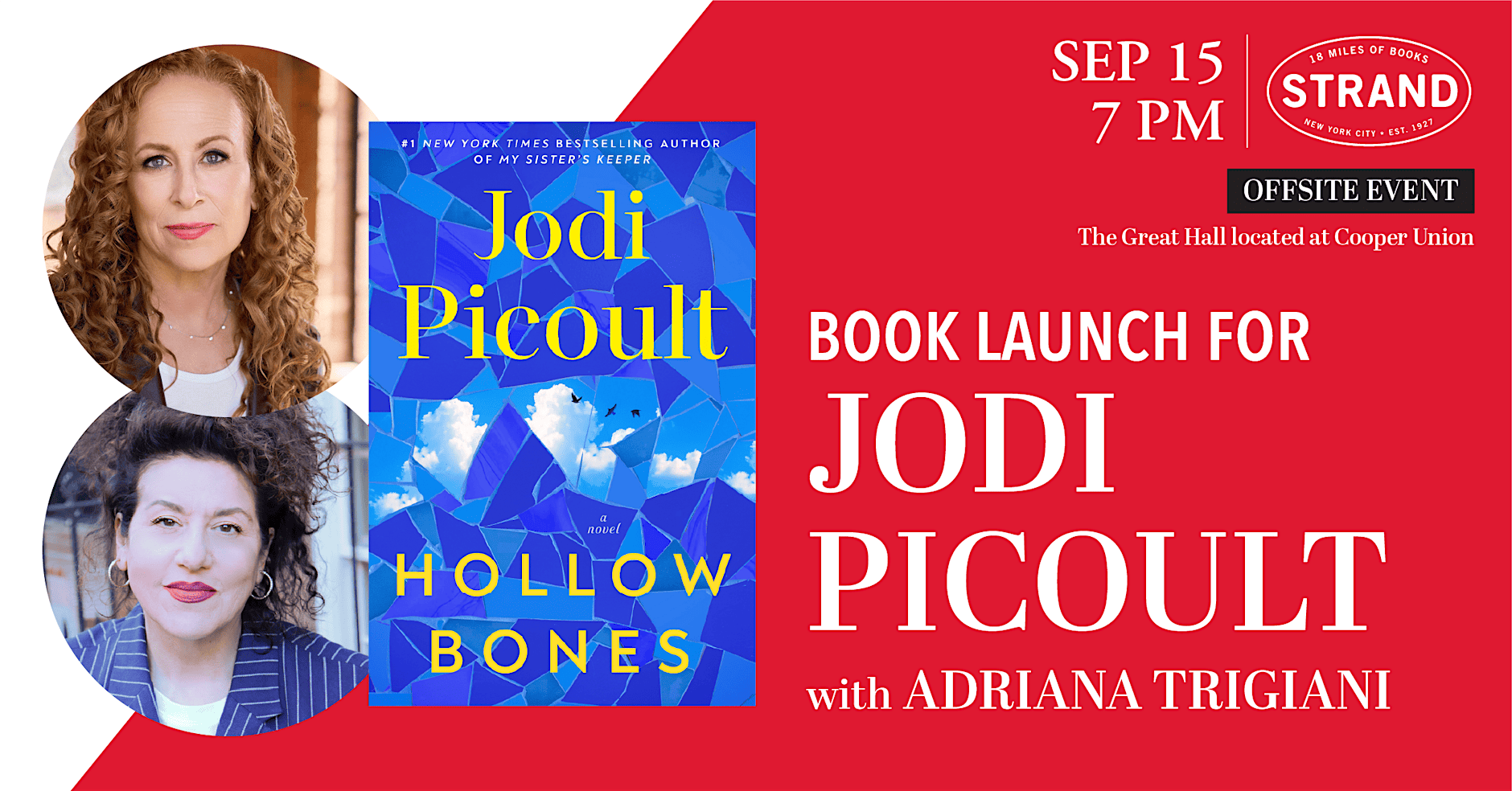 JODI PICOULT &amp; ADRIANA TRIGANI: HOLLOW BONES BOOK LAUNCH, NYC 