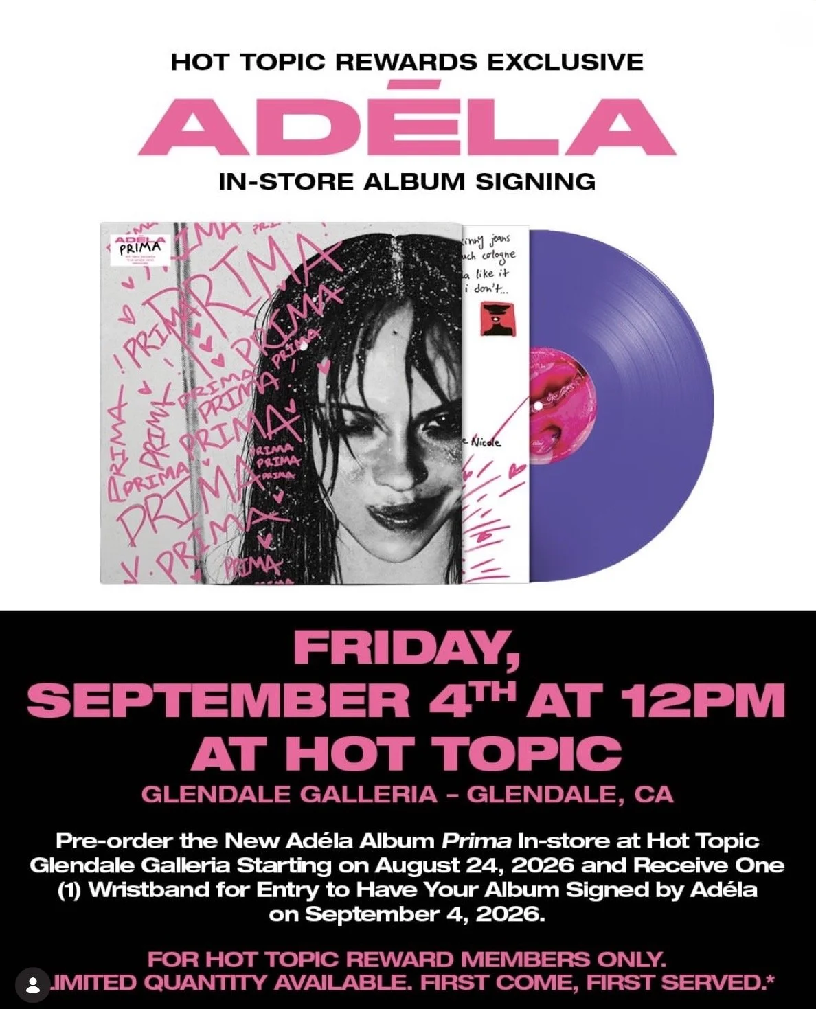 ADELA IN STORE ALBUM SIGNING AT HOT TOPIC, LA
