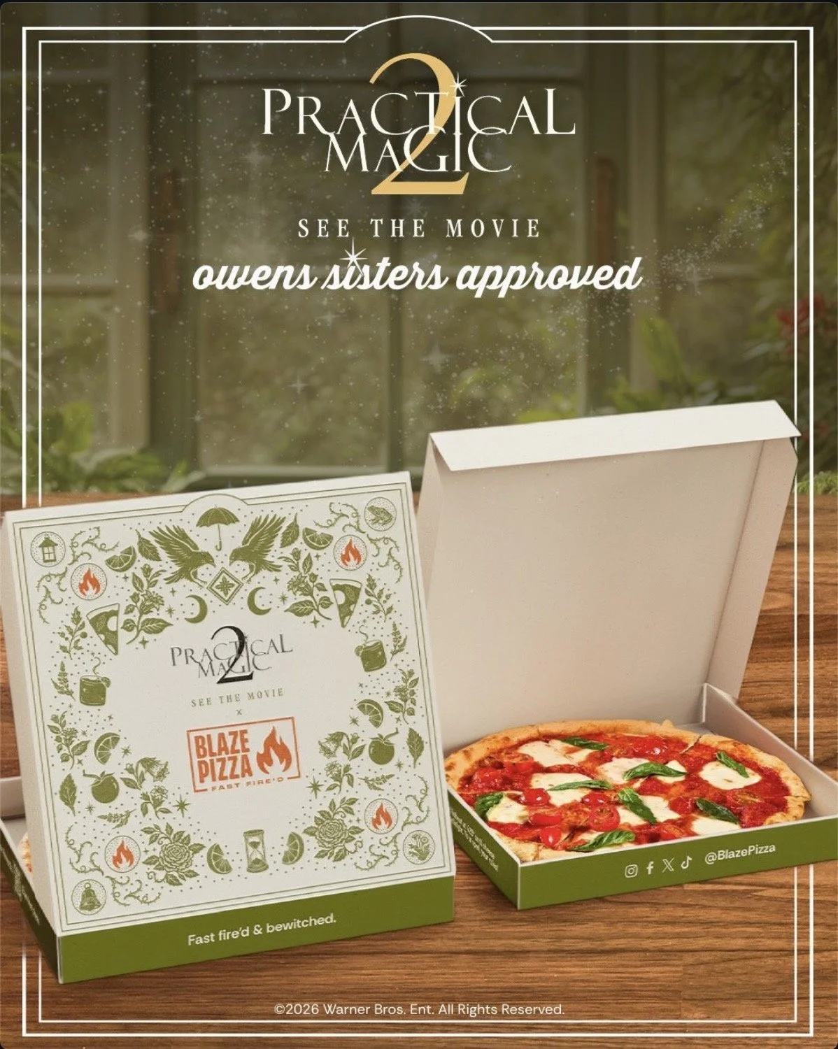 PRACTICAL MAGIC 2 BLAZE PIZZA BOX, LA
