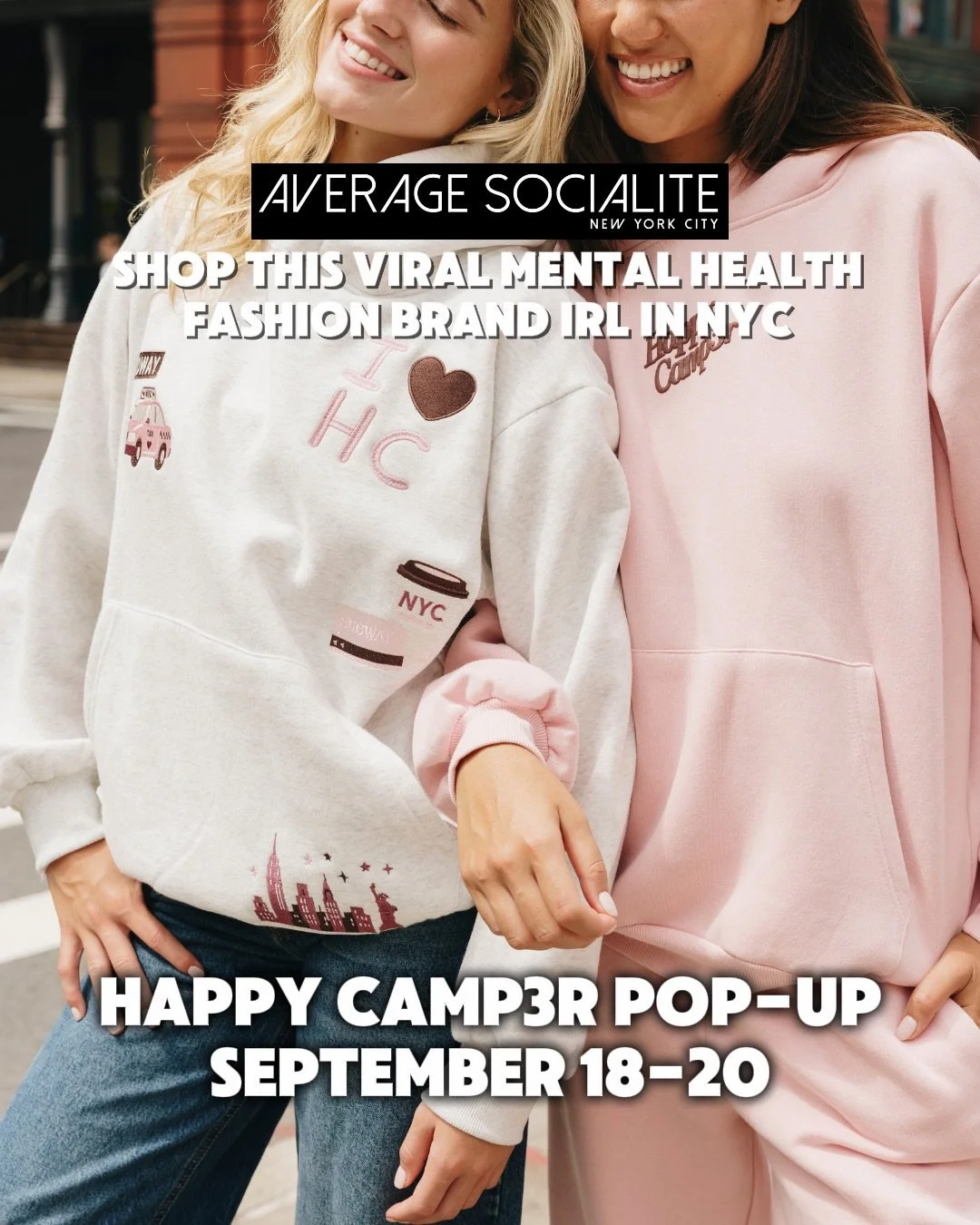 🍦💗 Mental health advocacy meets comfort-first fashion as @thehappycamp3r brings its **first-ever NYC pop-up** to SoHo! ✨

Shop exclusive styles, grab sweet treats, snap some cute photo moments &amp; look out for unexpected surprises throughout the 