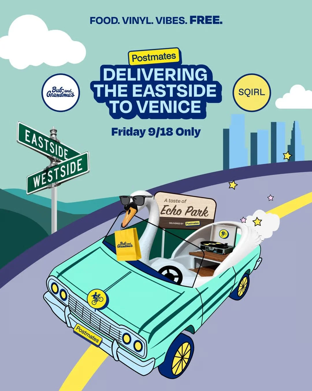 POSTMATES DELIVERS THE EASTSIDE TO VENICE, LA