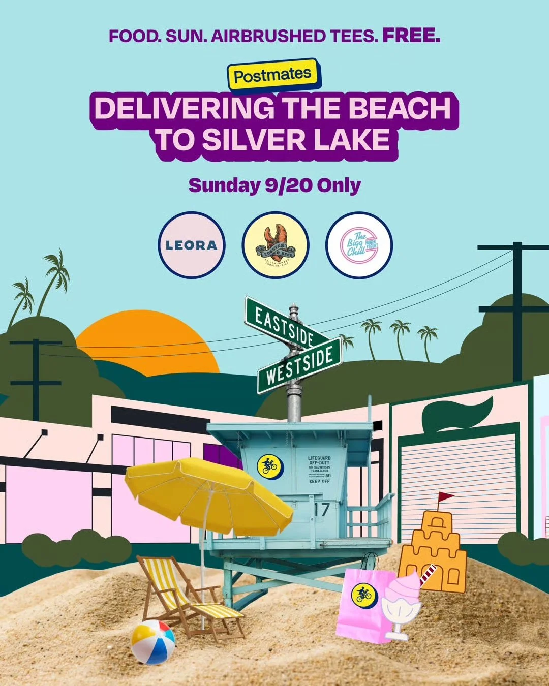 POSTMATES DELIVERS THE BEACH TO SILVER LAKE, LA