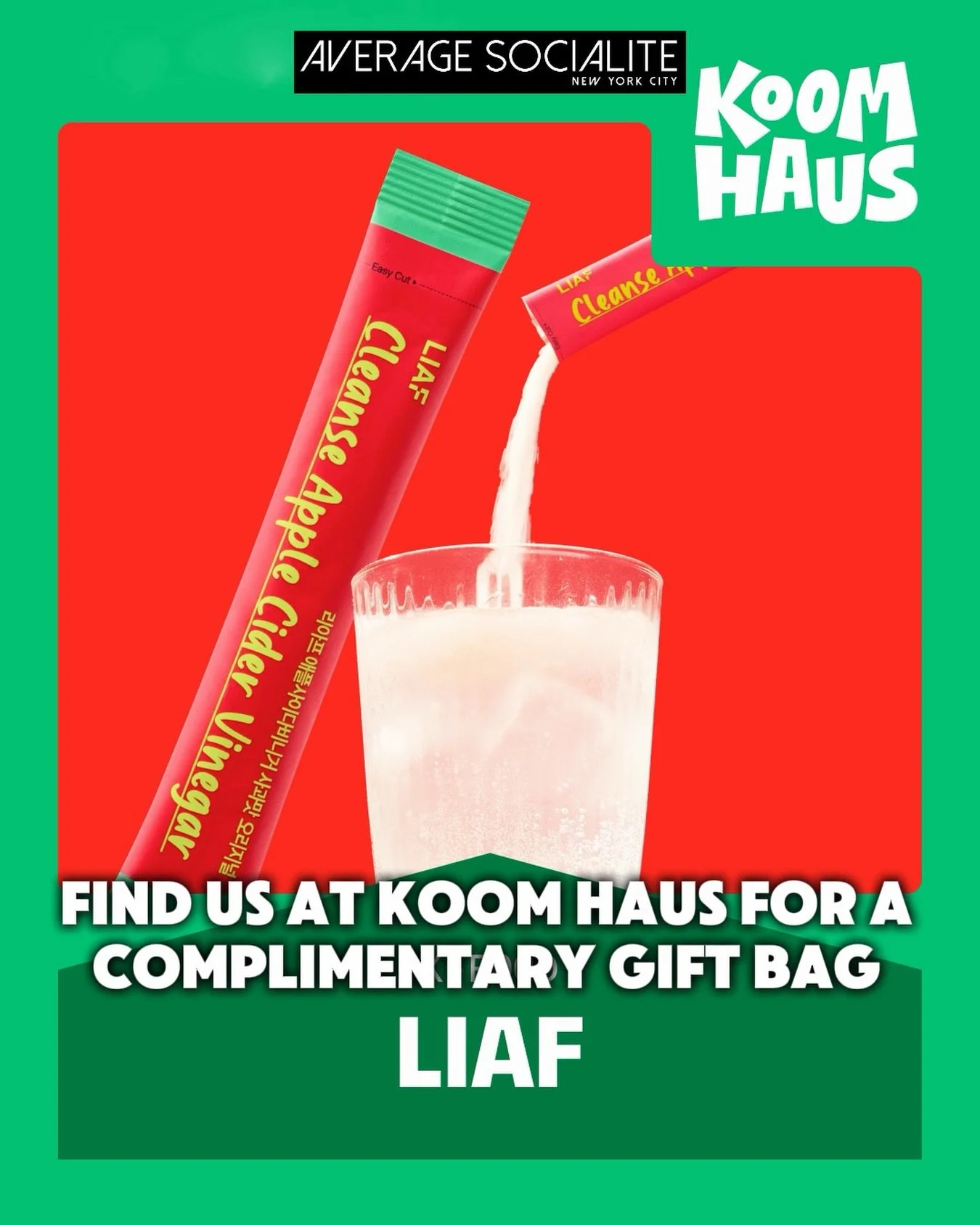 🍎 Find a member of the @averagesocialite team at the LIAF booth at @koom_official Haus on Thursday, October 15 starting at noon, and score a FREE gift bag from @lialia.kr (for the first 20)! Plus, entry to KOOM HAUS is FREE, and the first 300 guests
