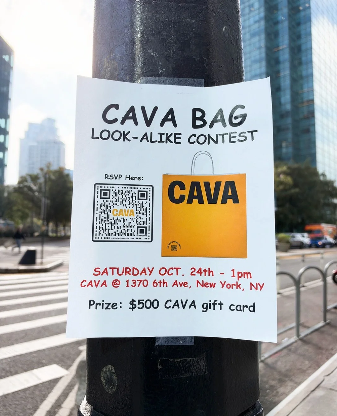 CAVA BAG LOOK-ALIKE CONTEST, NYC