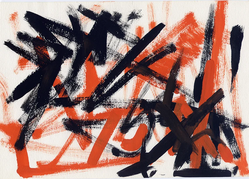 Abstract in Orange and Black