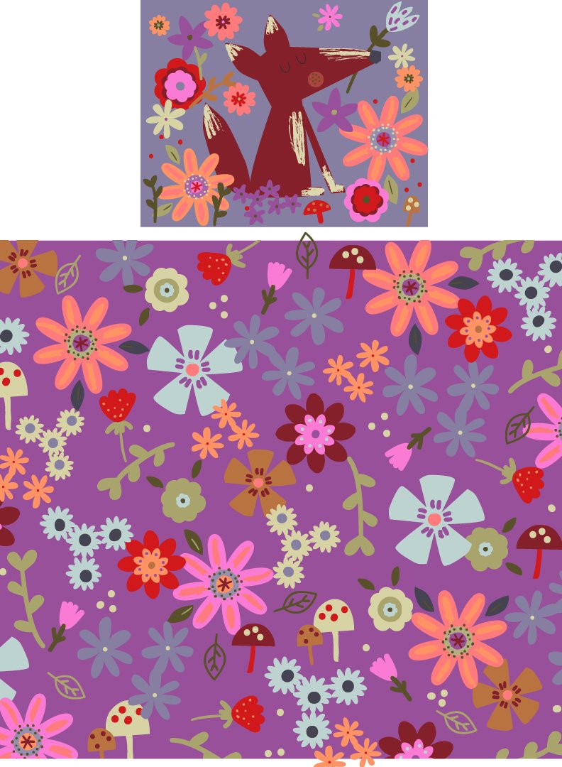 Fox and Flowers
