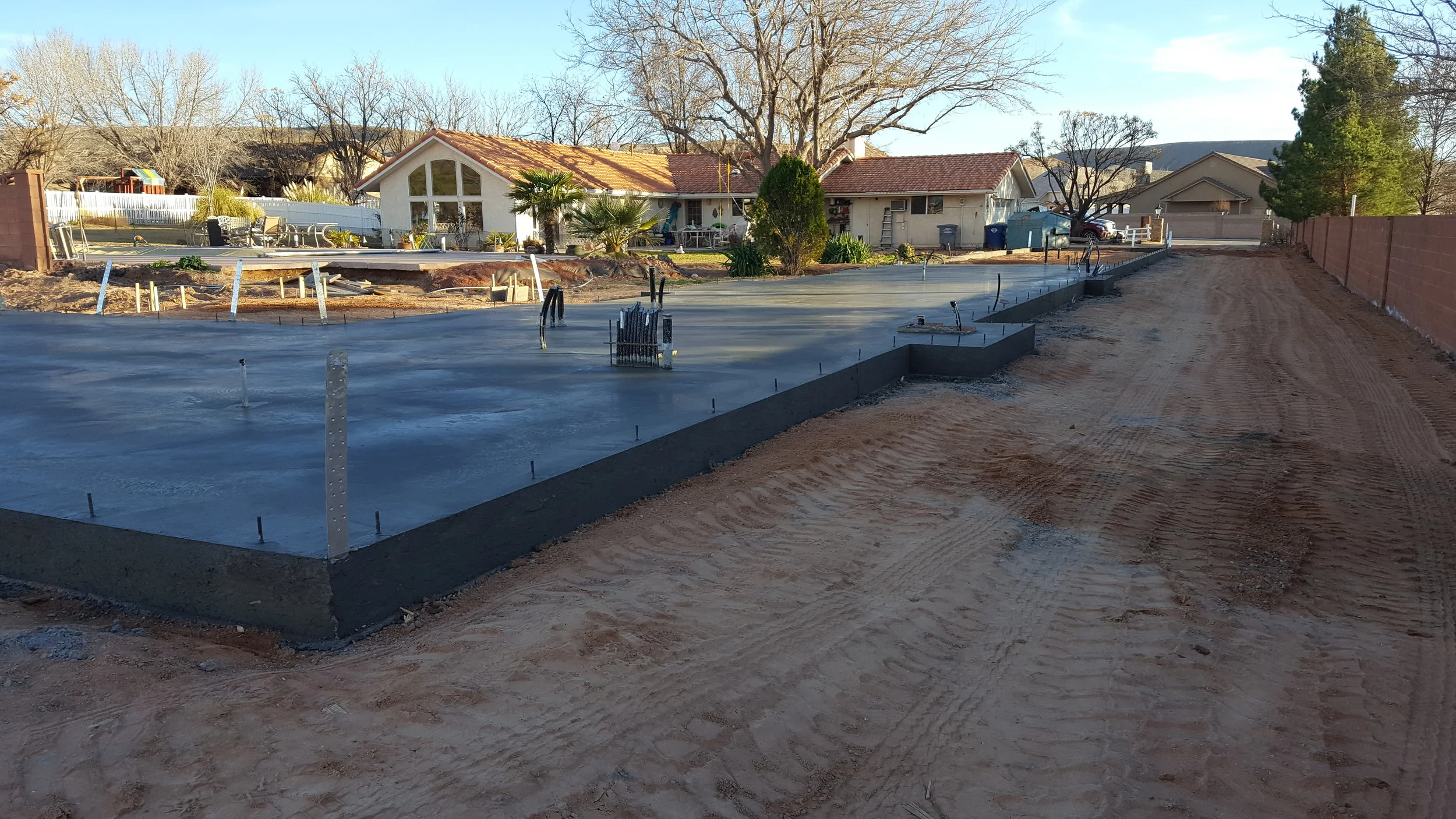 Slab for a large 2,230 sq ft addition.