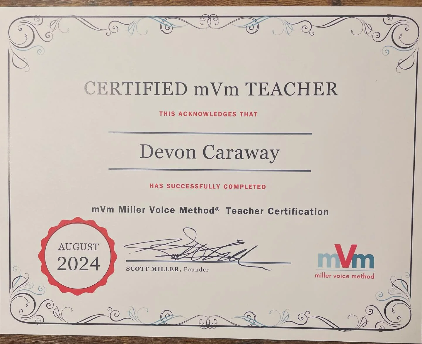 I do not have enough words to express the gratitude I have for this year &amp; experience. I am immensely proud, humbled, and excited to amongst the Miller Voice Method (mVm) Certified Teaching community. This was a transformative year. I learned so 