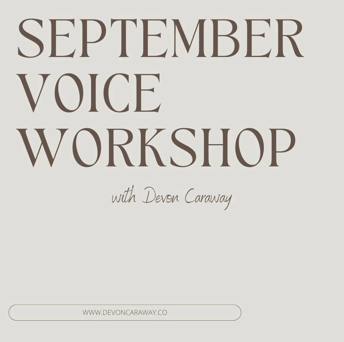 After a beautiful year immersed in the Miller Voice Method community, I&rsquo;m thrilled to introduce this FOUR WEEK VOICE WORKSHOP FOR PERFORMERS in person this September in NYC! 🎭✨

FOUR WEEK VOICE CLASS WITH DEVON CARAWAY
📚 What You Will Learn:
