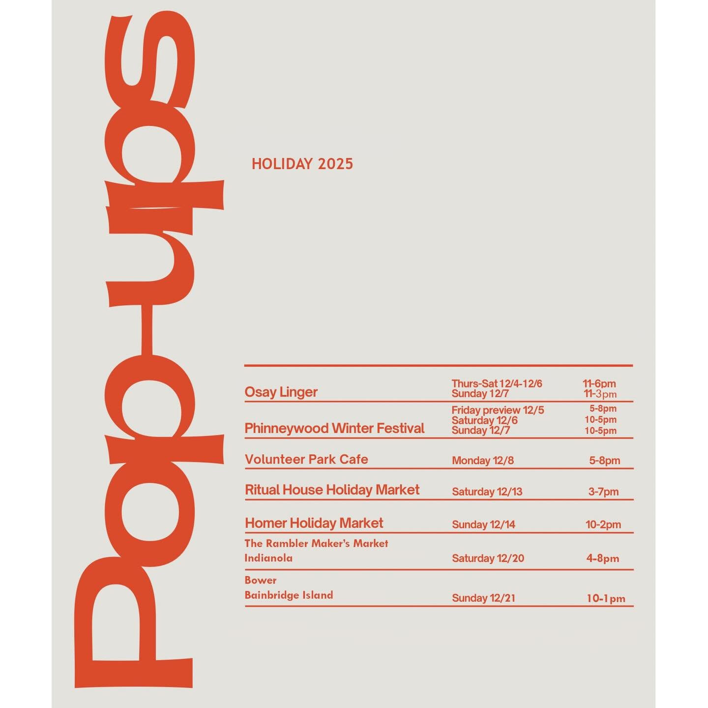 Had to delete the previous schedule cuz I added a couple more pop ups on the Kitsap side! A couple notes: I just have paintings at Osay Linger this coming weekend and just jewelry at the Phinney festival this weekend. If you have questions bout what 