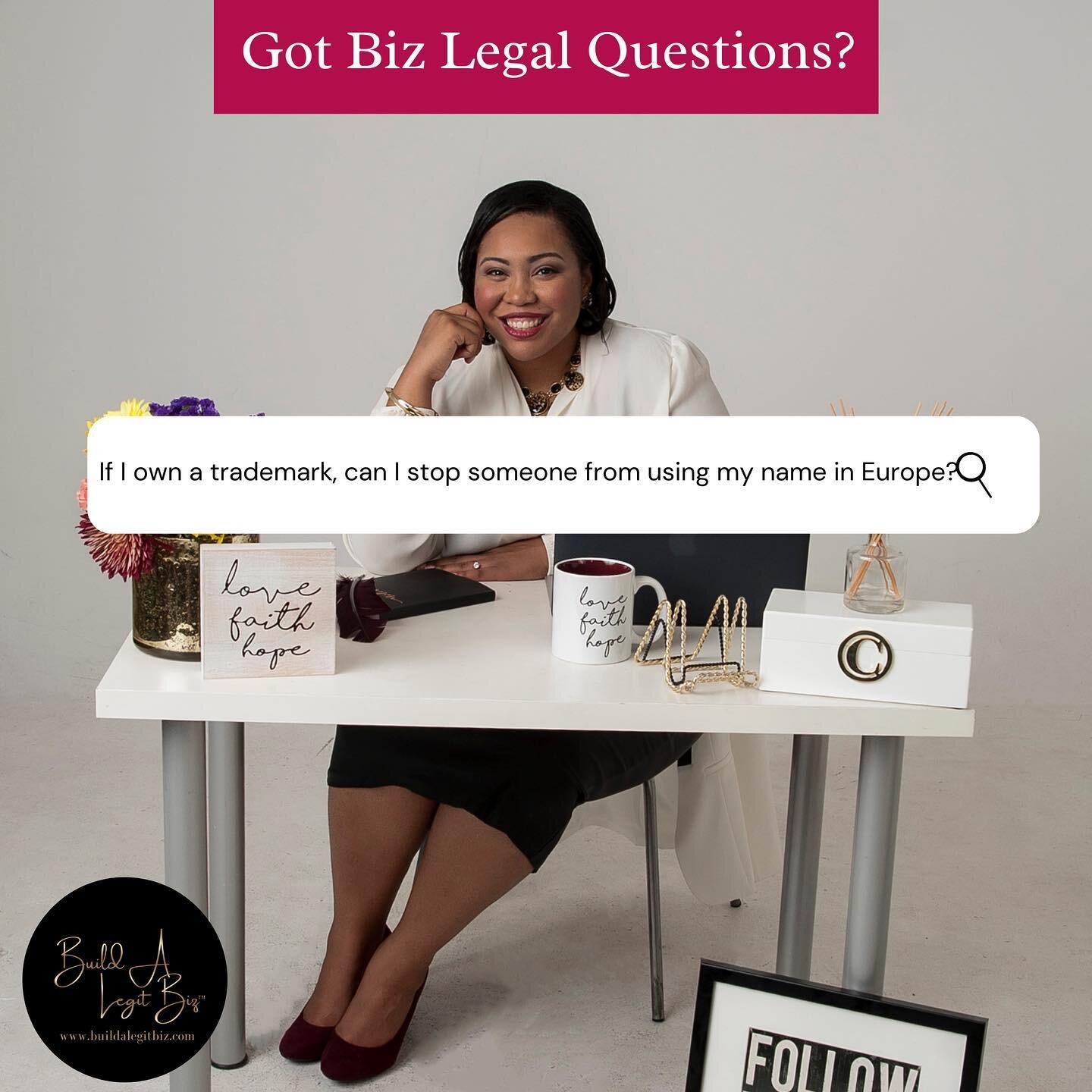 Happy Friday, beautiful folks!!

It&rsquo;s Got Biz Legal Questions? Friday and we have another question. (Question in photo)

Here&rsquo;s my answer:

If you have a U.S. registered trademark, your trademark protects you and gives you exclusivity wit