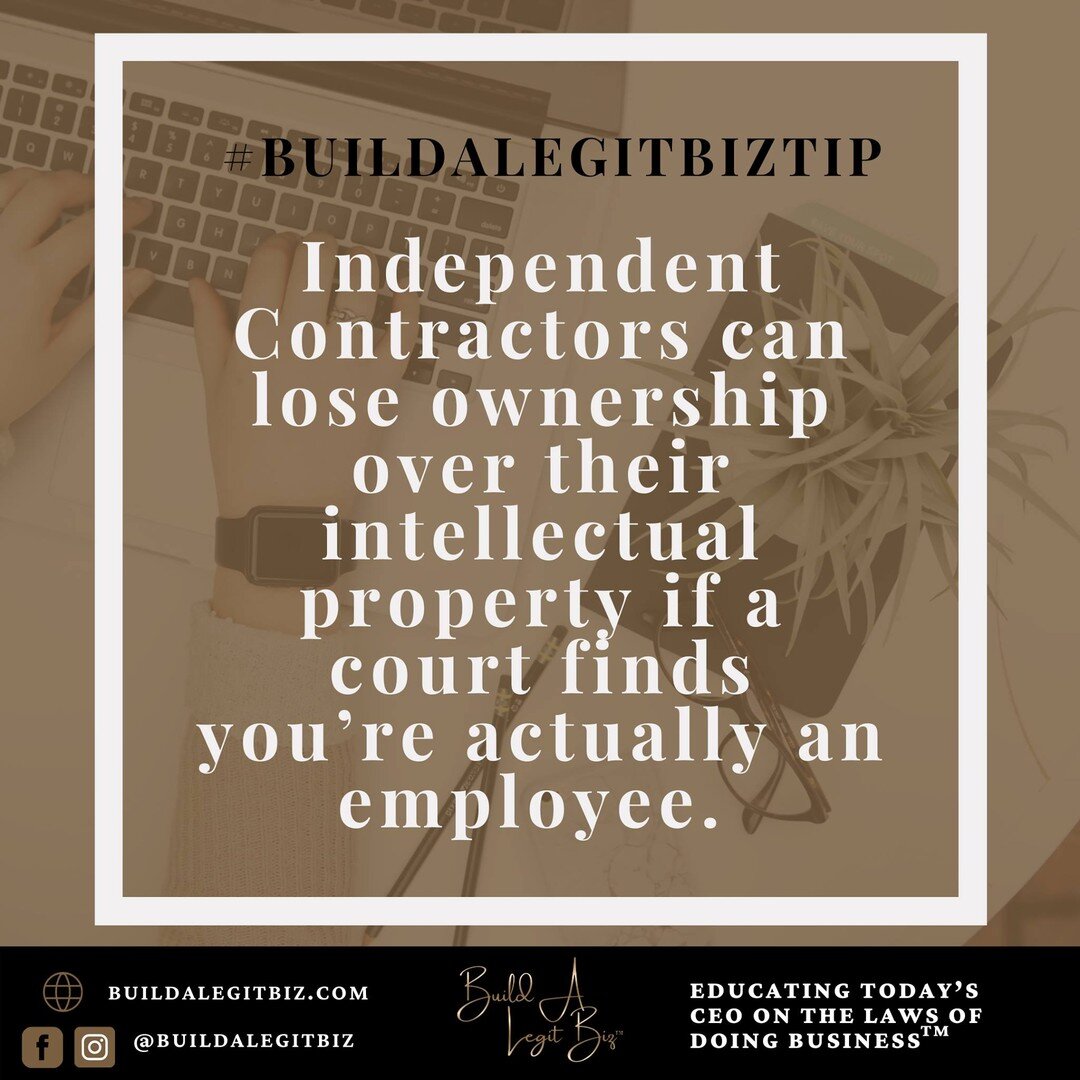 Here's the #BuildALegitBizTip of the Week:

States are cracking down on how workers are classified. If you or your business are providing services as an independent contractor, check out April&rsquo;s Got Biz Legal Questions? on hiring your first wor