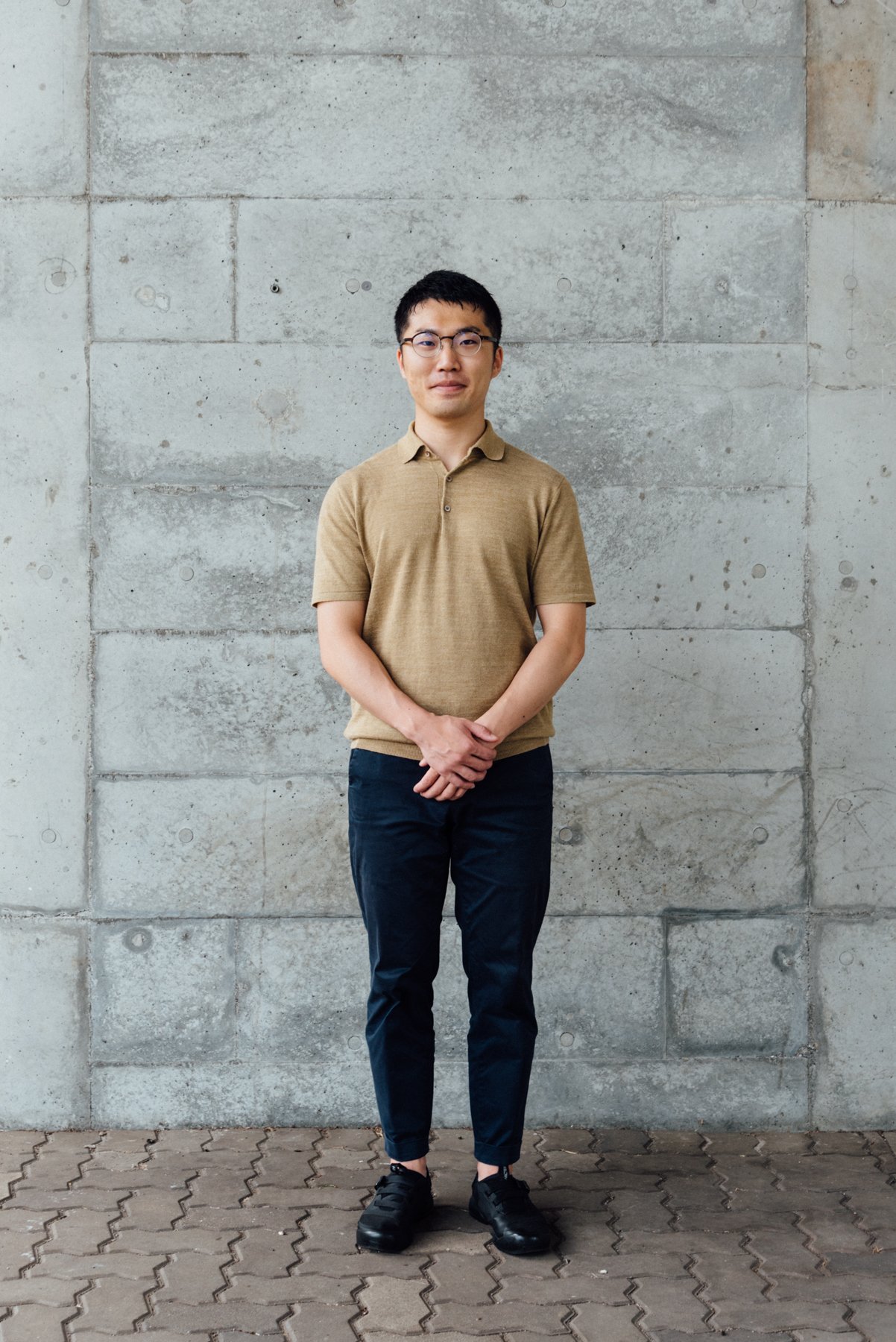  Shirt:  70% LINEN 30% POLYESTER  Trousers:  98% COTTON 2% POLYURETHANE  “Both were purchased in the summer of 2018 when I moved to Tokyo. The polo shirt is going to a thrift shop as it is getting furballs on it, and the trousers are going to be disc