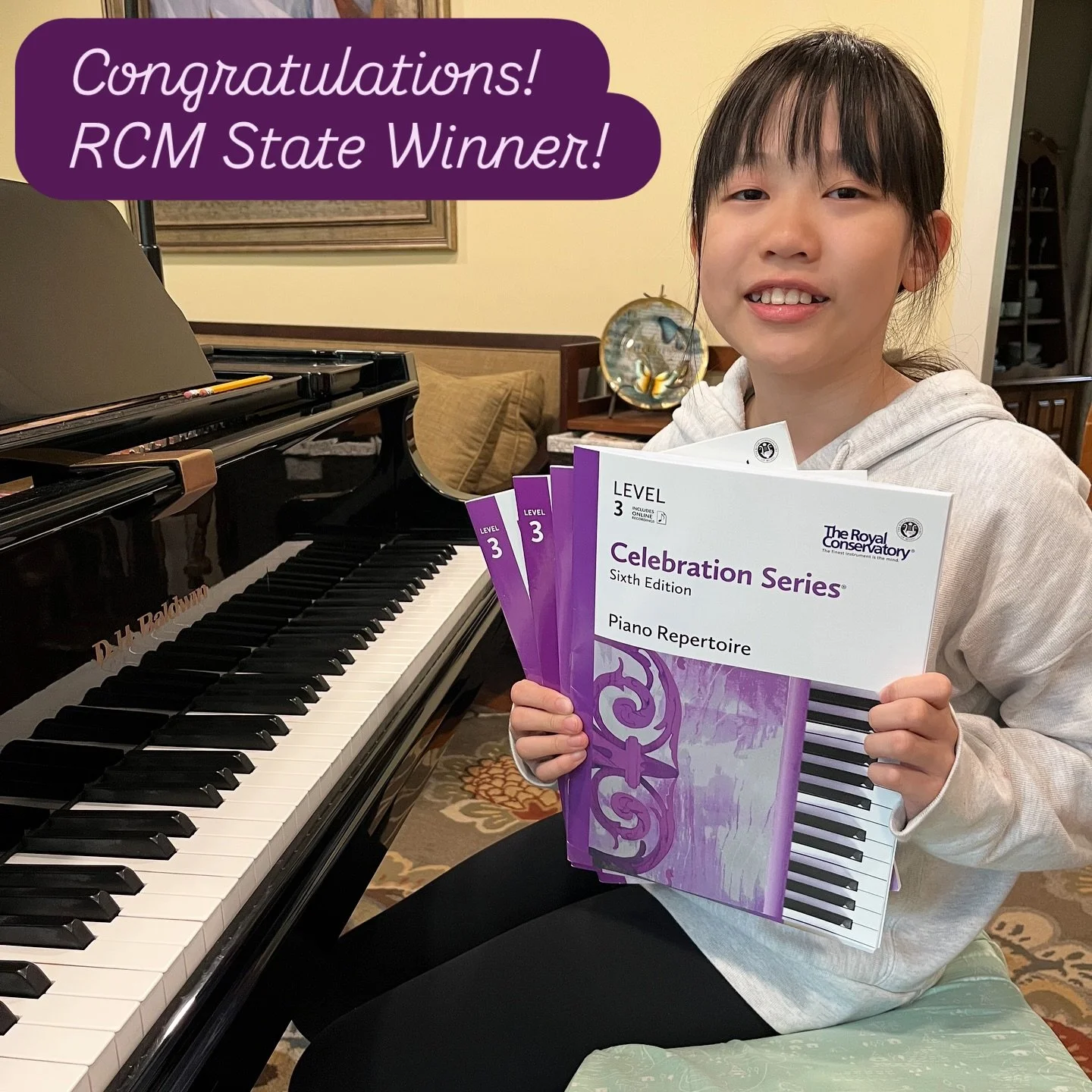 Congratulations to Lora on being recognized as a 2025 RCM State Winner! 🎹🎶💜🎉 Brava! 
&mdash;&mdash;
#myrcm #royalconservatoryofmusic #calissipianostudio #southwindsorct #piano #pianostudents