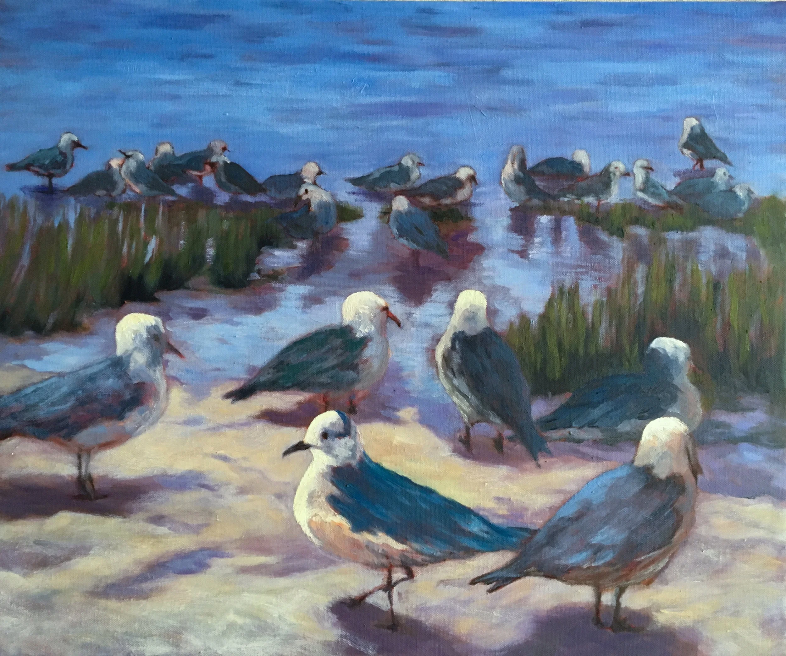 GATHERING SEAGULLS