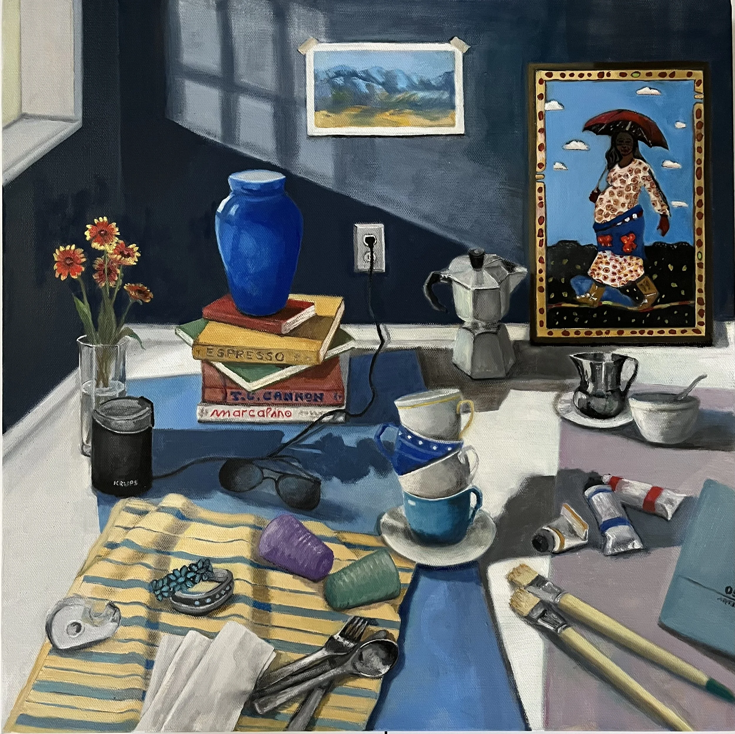 CONTEMPLATING T.C.CANNON OVER MORNING COFFEE