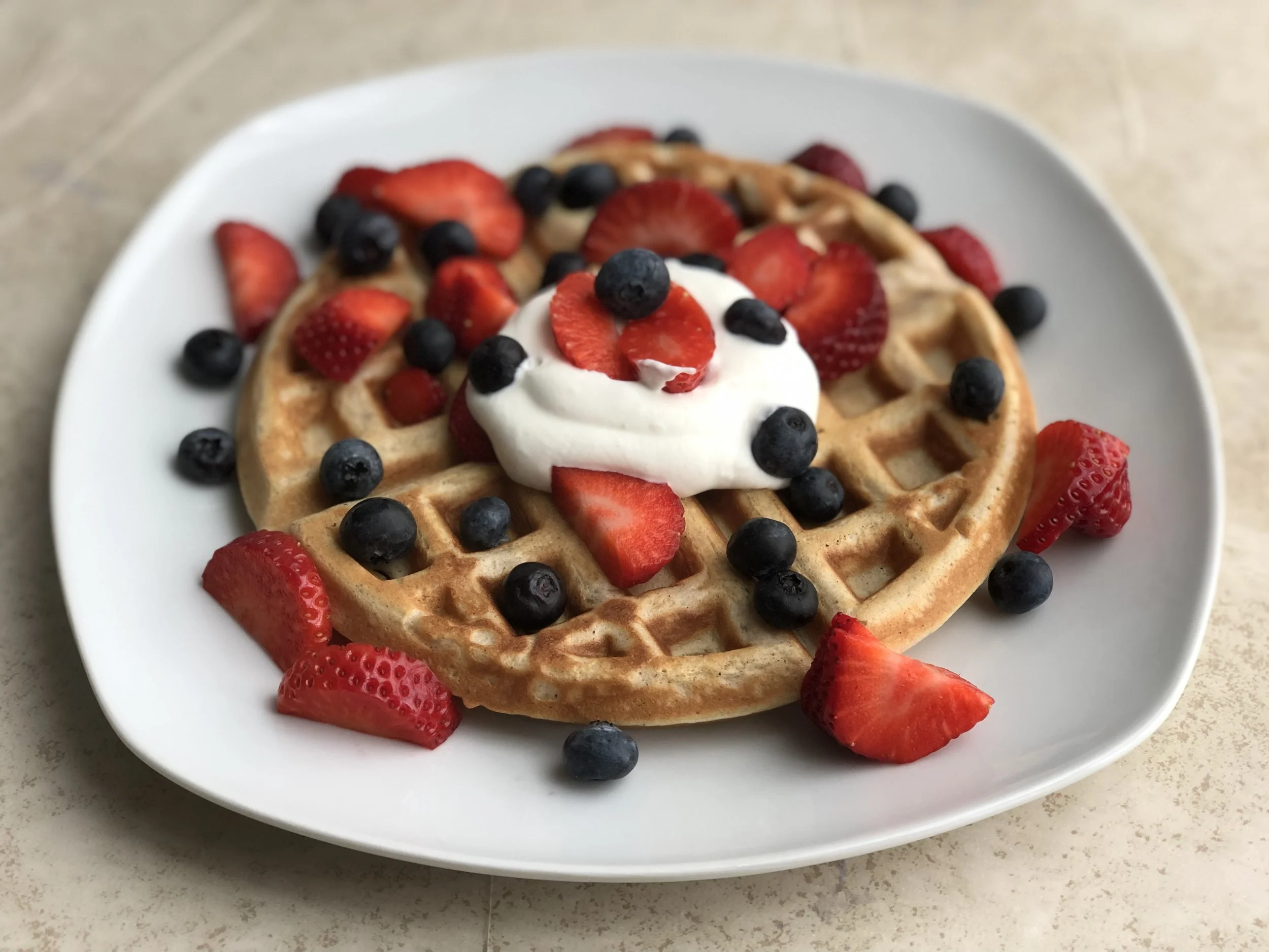 berries ‘n cream waffles
