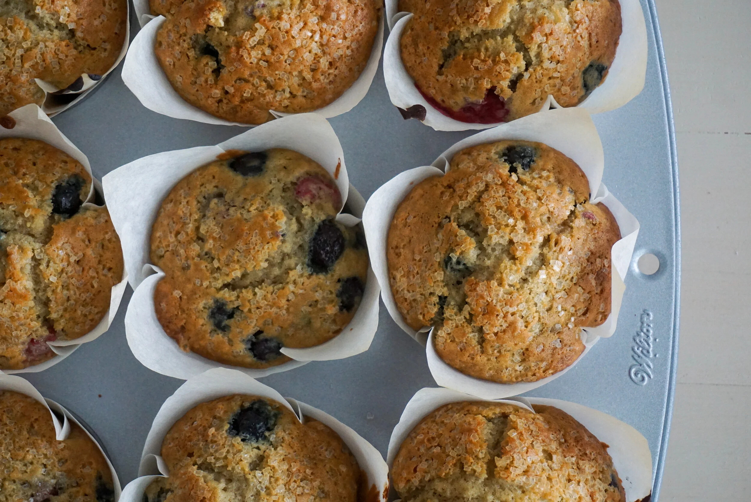 triple berry muffins