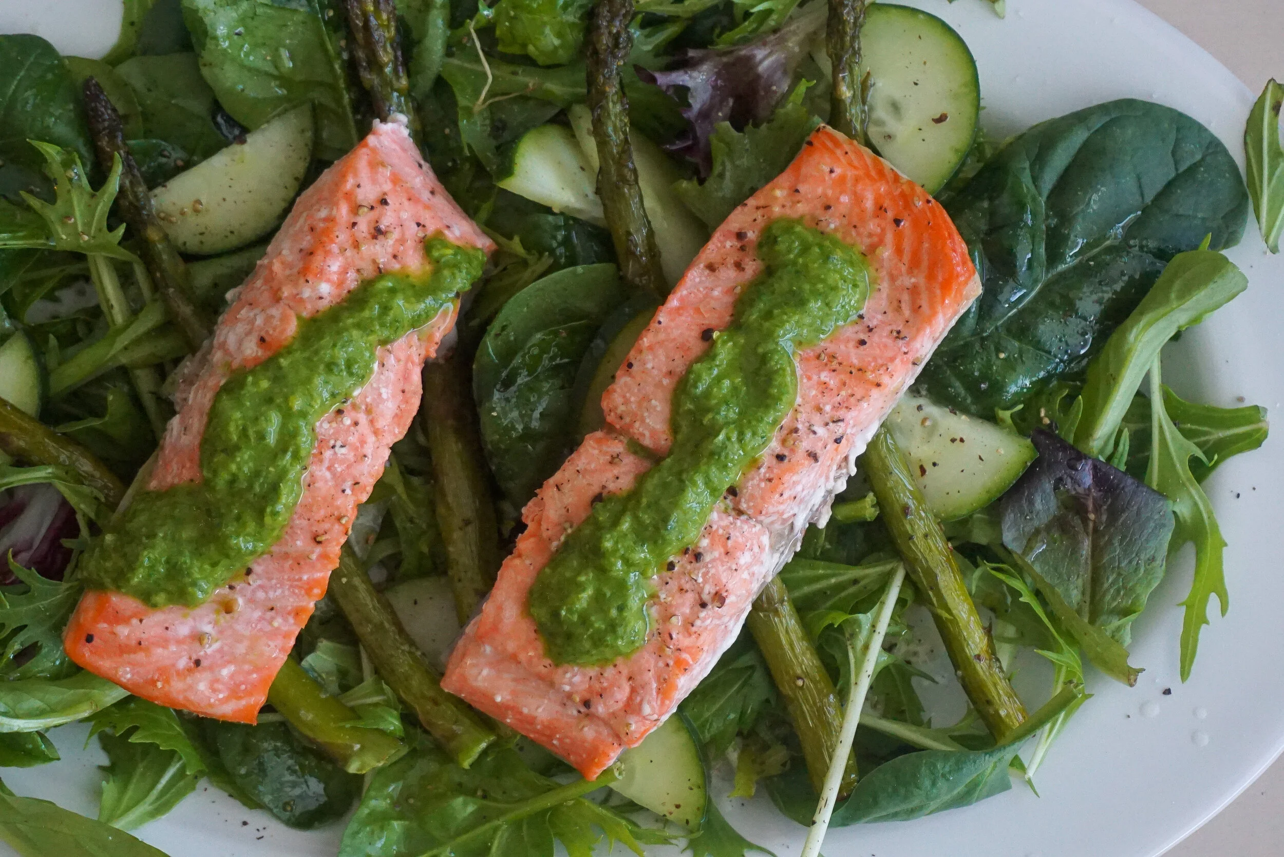 steelhead w/ basil gremolata