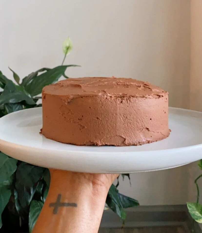 6in chocolate cake w/ whipped chocolate ganache