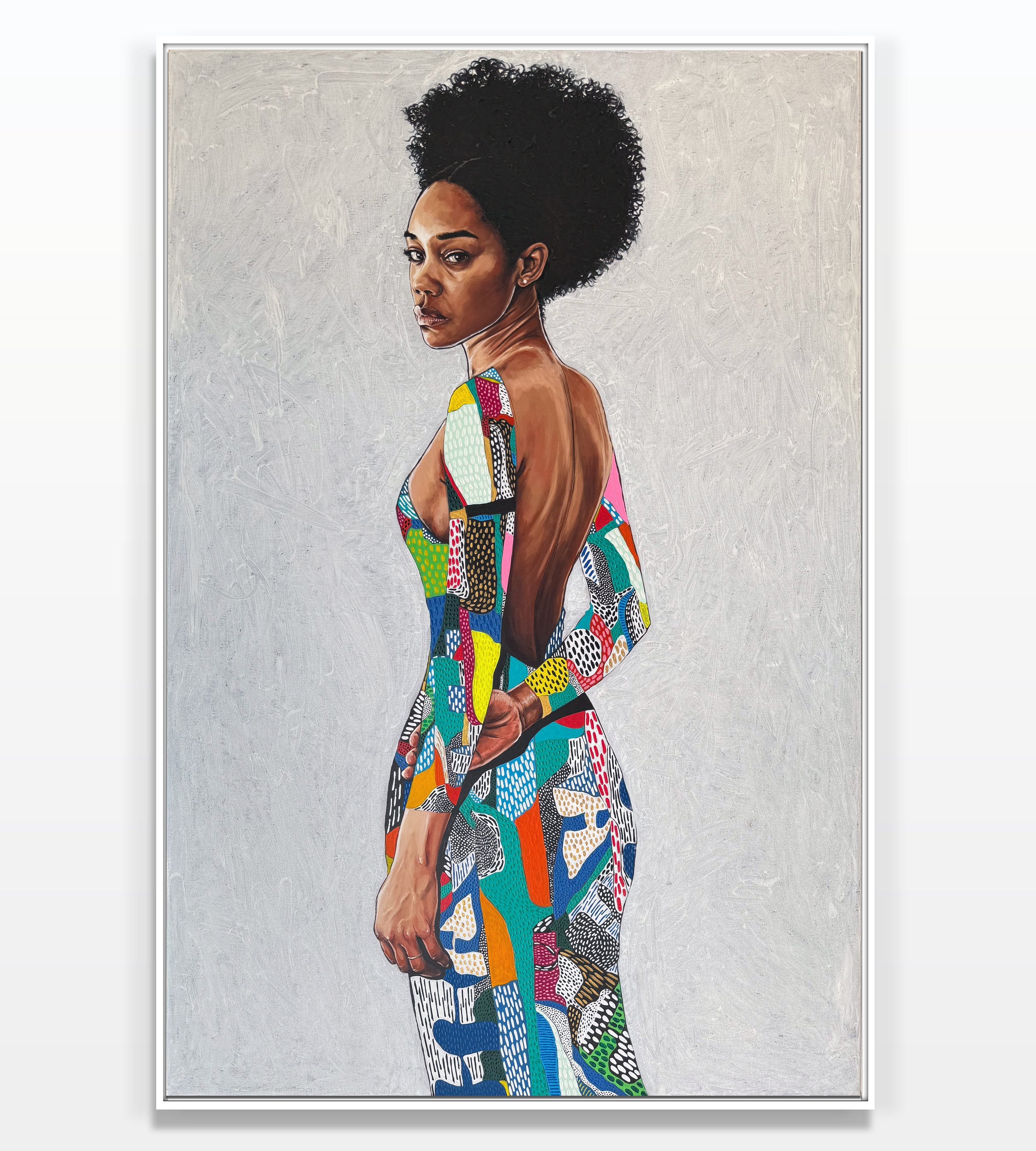 Collection: Favored 
Title: Lot's Wife 40x60 inches Mixed media/Acrylic, Oil pastel sticks on canvas, Diamond dust (Original available for acquisition)