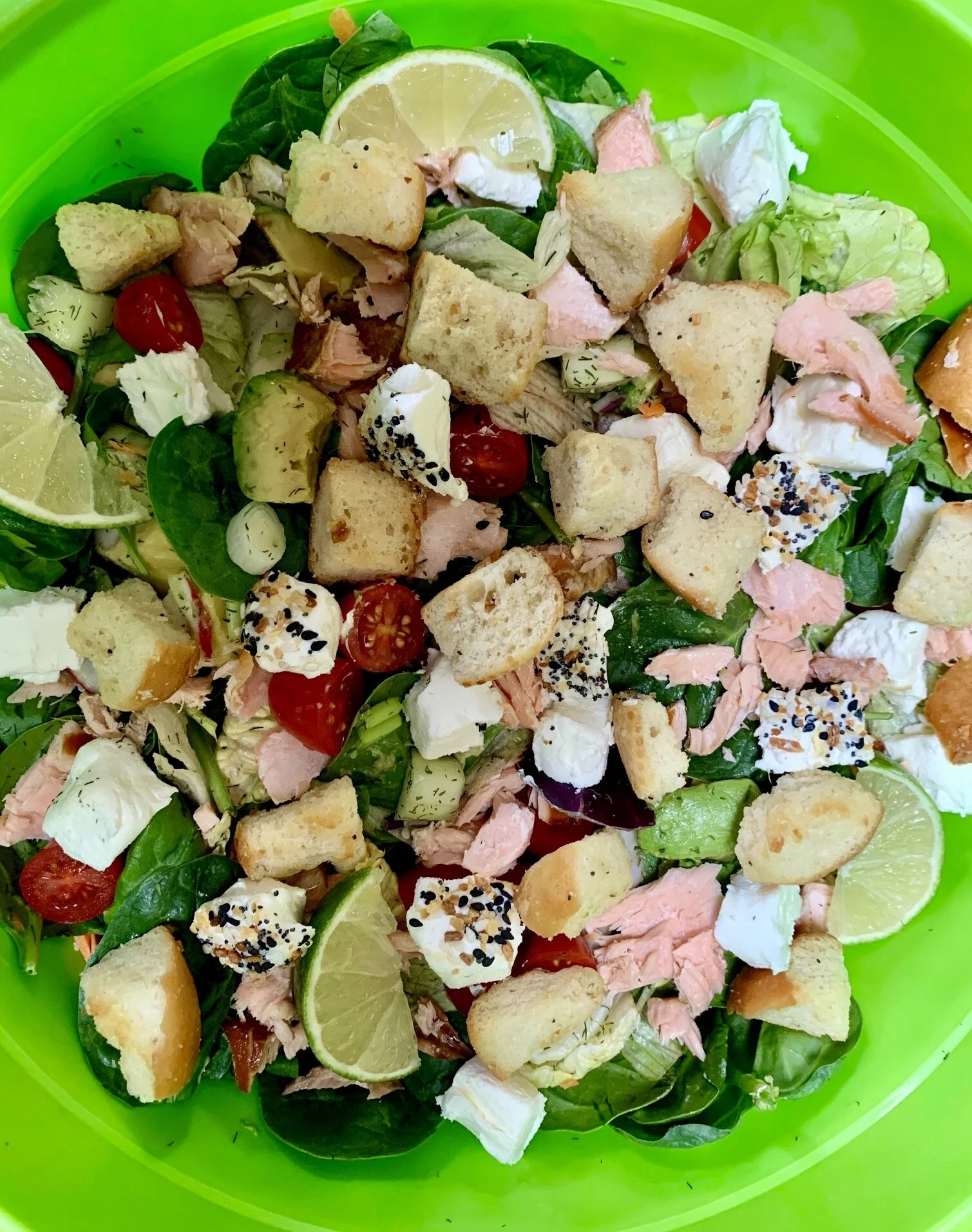 Smoked Salmon Bagel and Cream Cheese Salad
