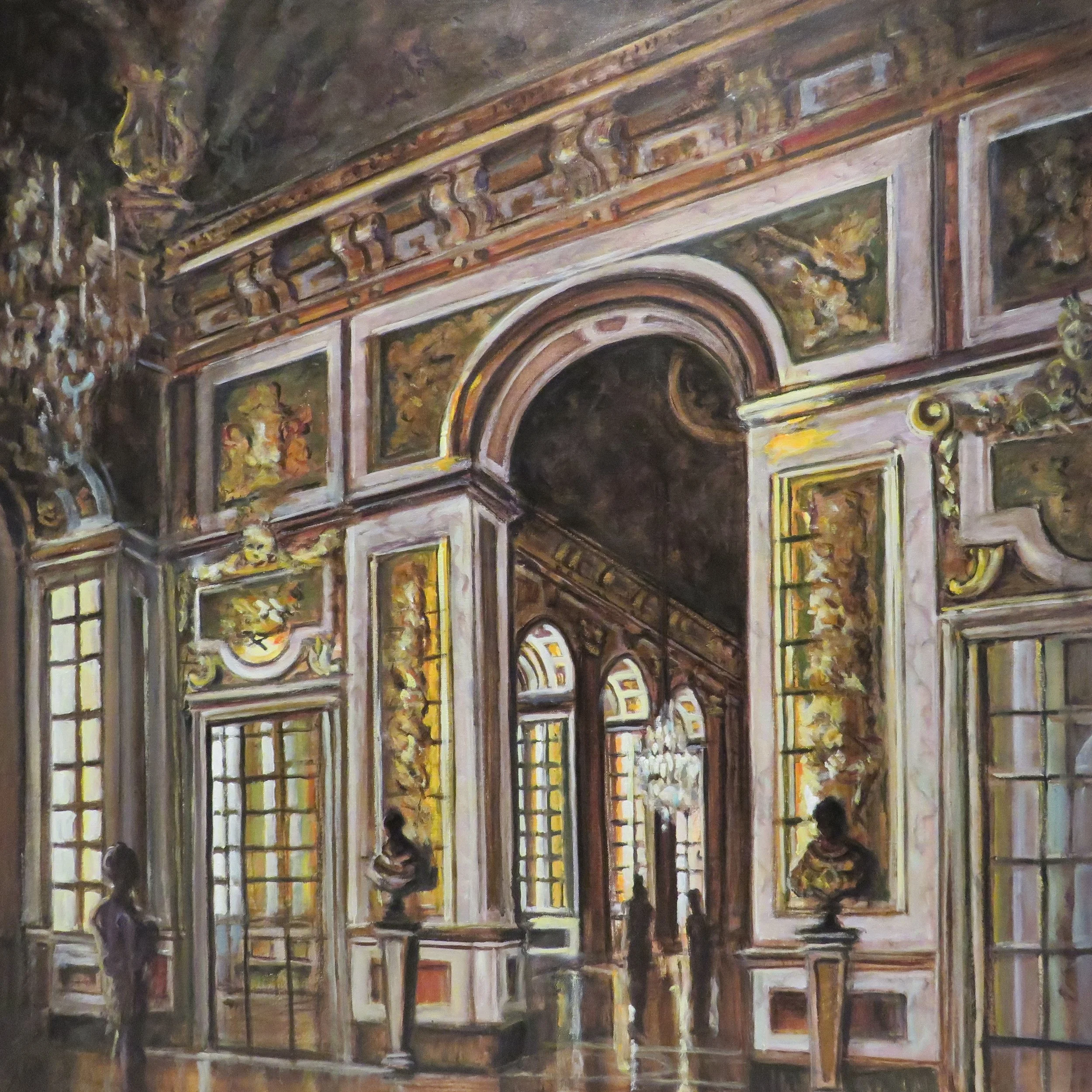 Paul Minter Versailles. Salon de la paix. Final version.100cms square oil on canvas..JPG