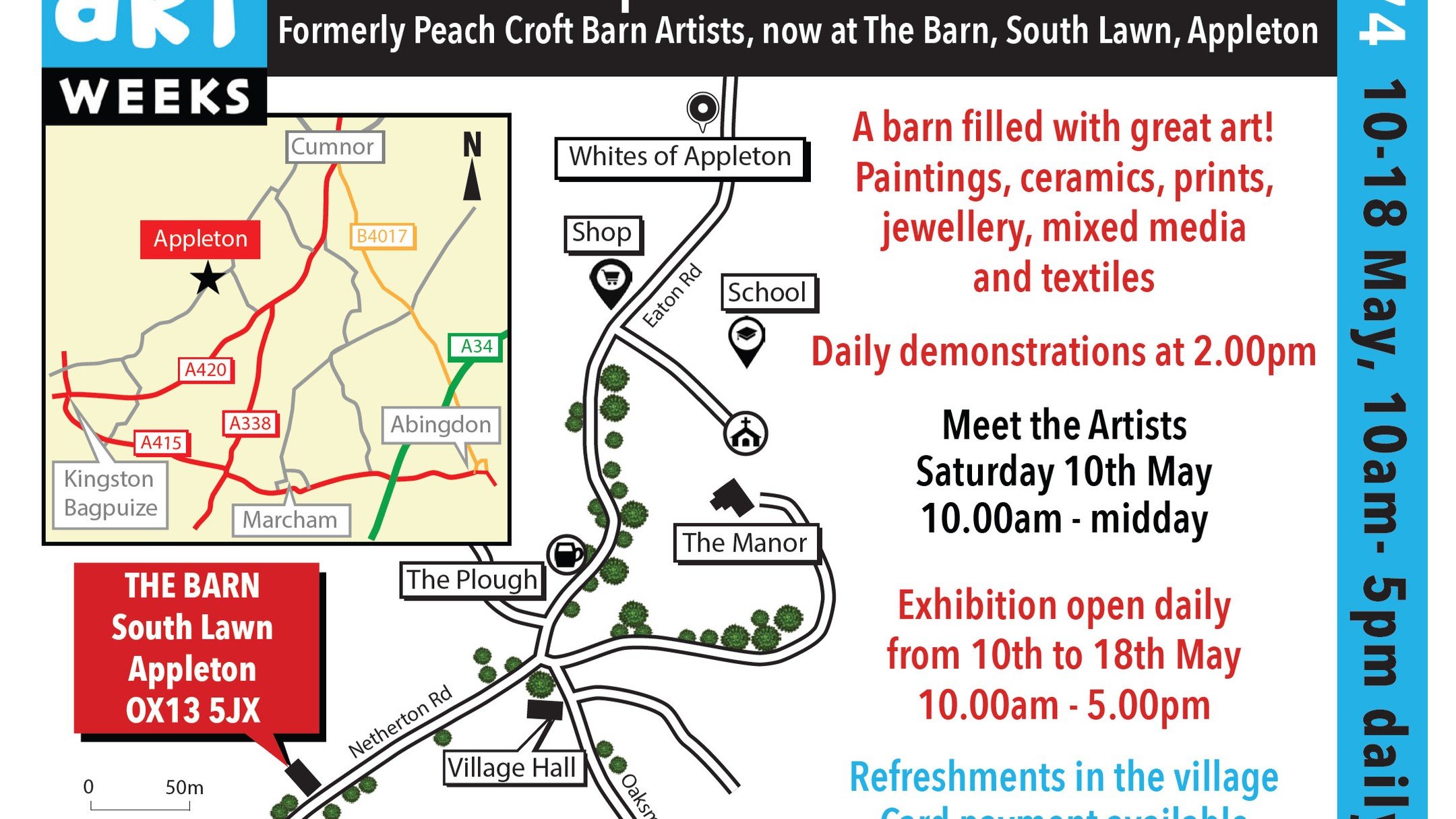 The first day of Art weeks 2025 is this Saturday at a new venue Appleton Barn. 

I am exhibiting through to Sunday the 18th 

Looking forward to seeing you all.