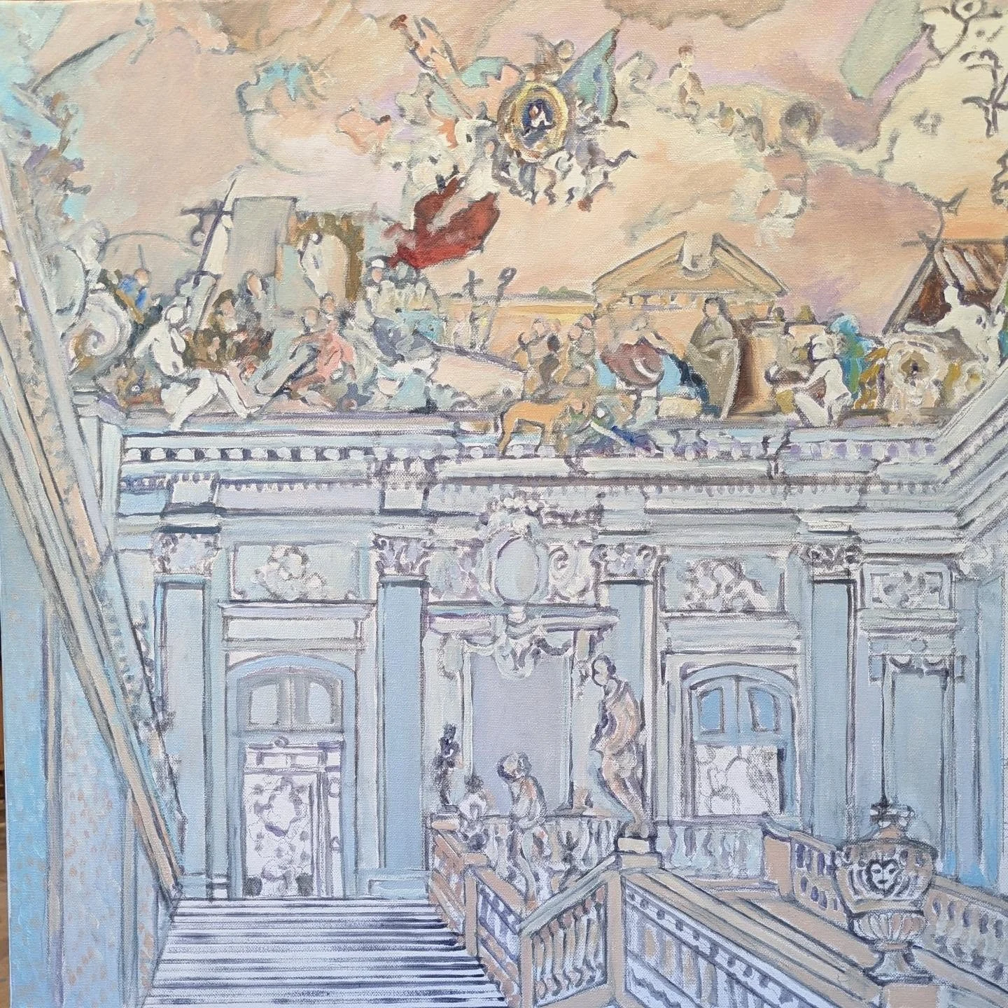 I've started painting this now. It's ridiculously complicated. I don't want it to be photo-realisyic so more detail is never the answer.
I will keep you updated. Follow me now.  Come and see the finished painting in my studio. swindonopenstios.org
Se
