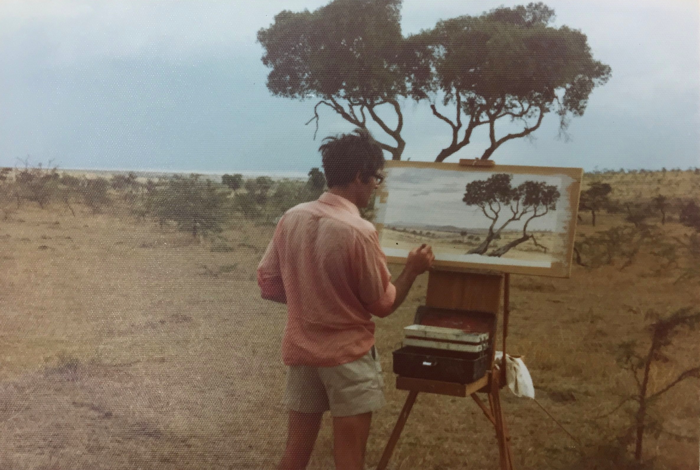 Rob painting en plein air, early 1970s