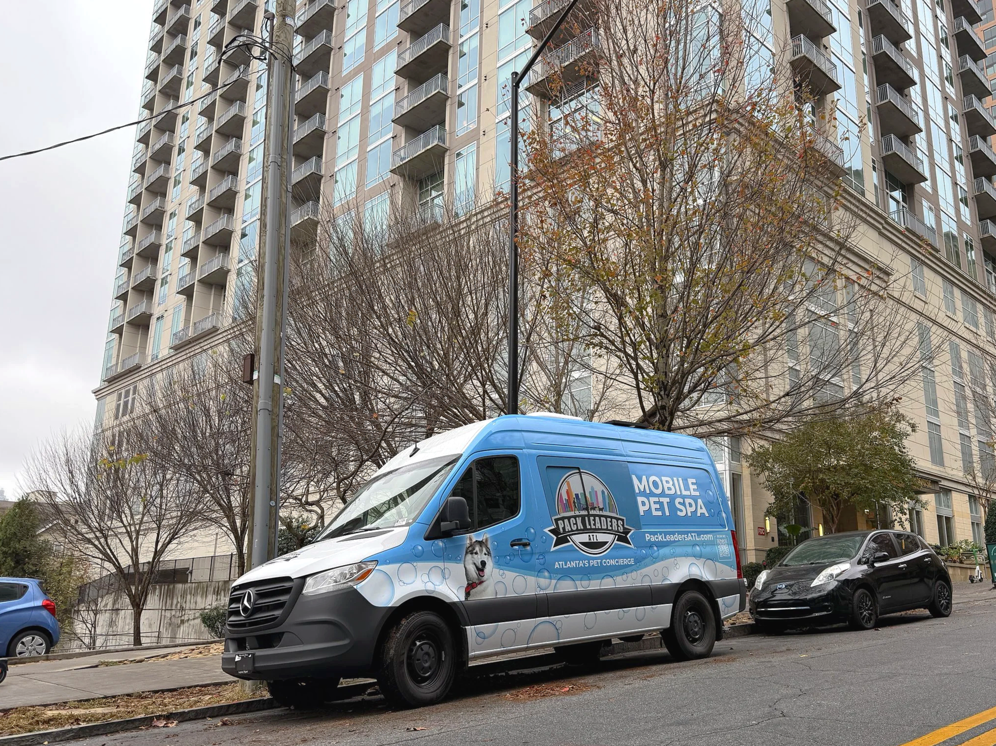 Pack Leaders ATL Mobile Grooming Van in Midtown Atlanta