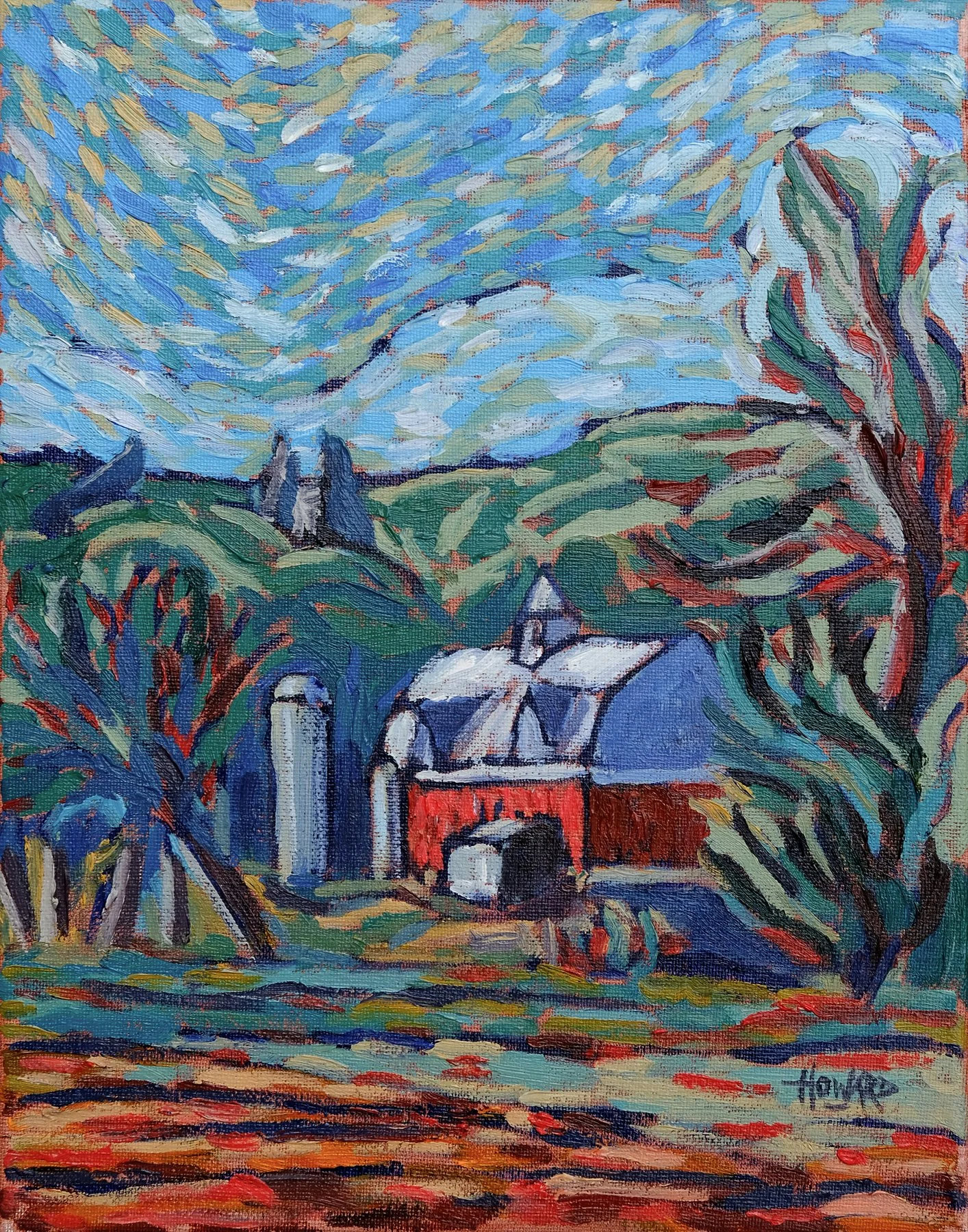 The Barn by the Kickapoo River – 11x14 Wisconsin Barn Oil Painting