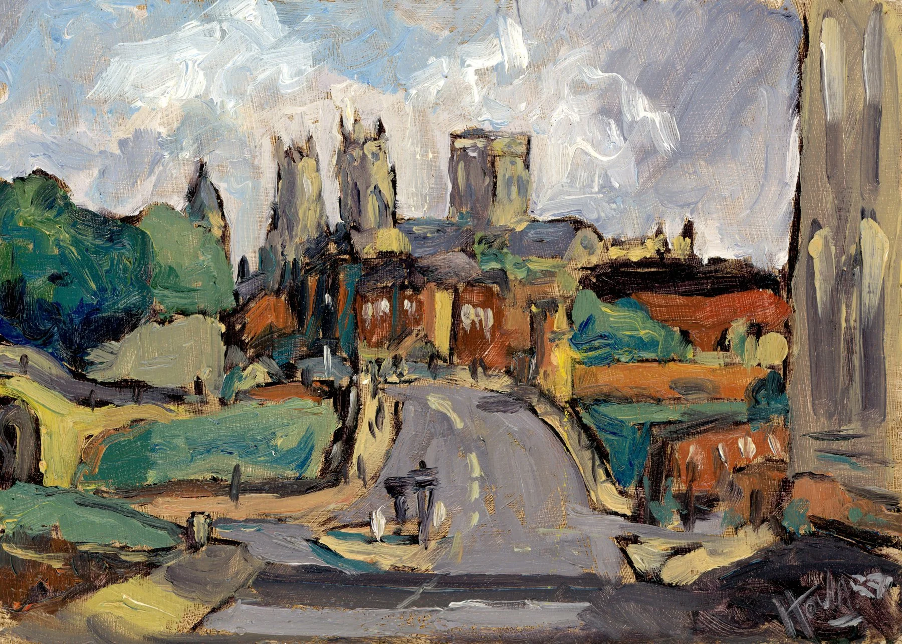 The City of York, England – 5x7 Historic Cityscape Oil Painting